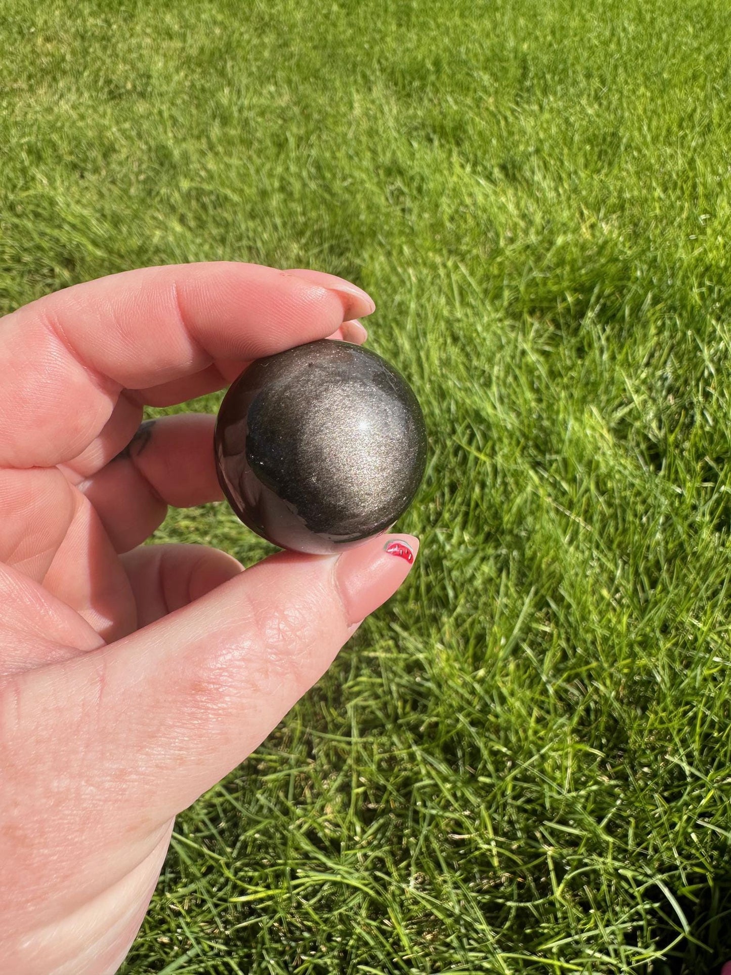 Silver Sheen Obsidian Spheres - 1.1 Inch Diameter