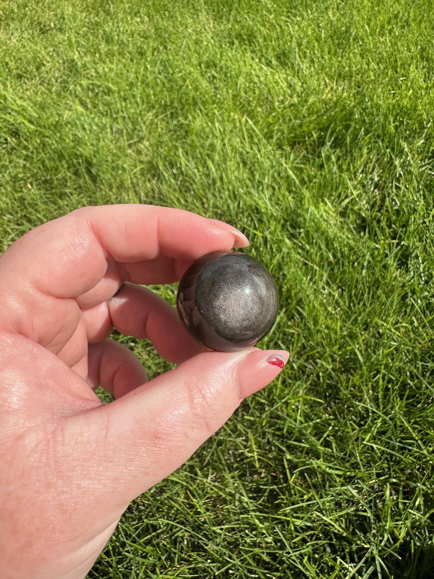 Silver Sheen Obsidian Spheres - 0.8 to 0.9 Inches Diameter