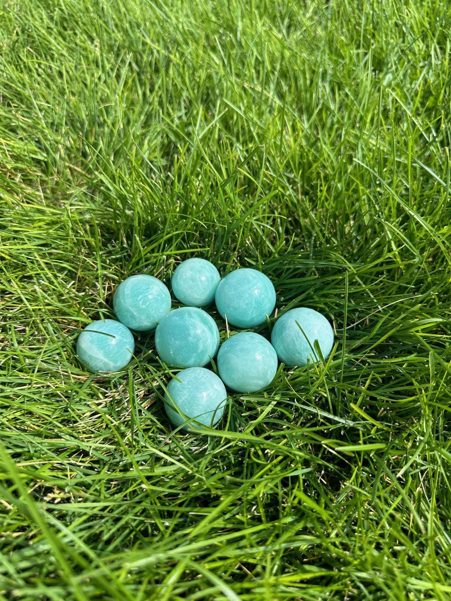 High-Quality Amazonite Spheres - 1.1 to 1.3 Inches Diameter