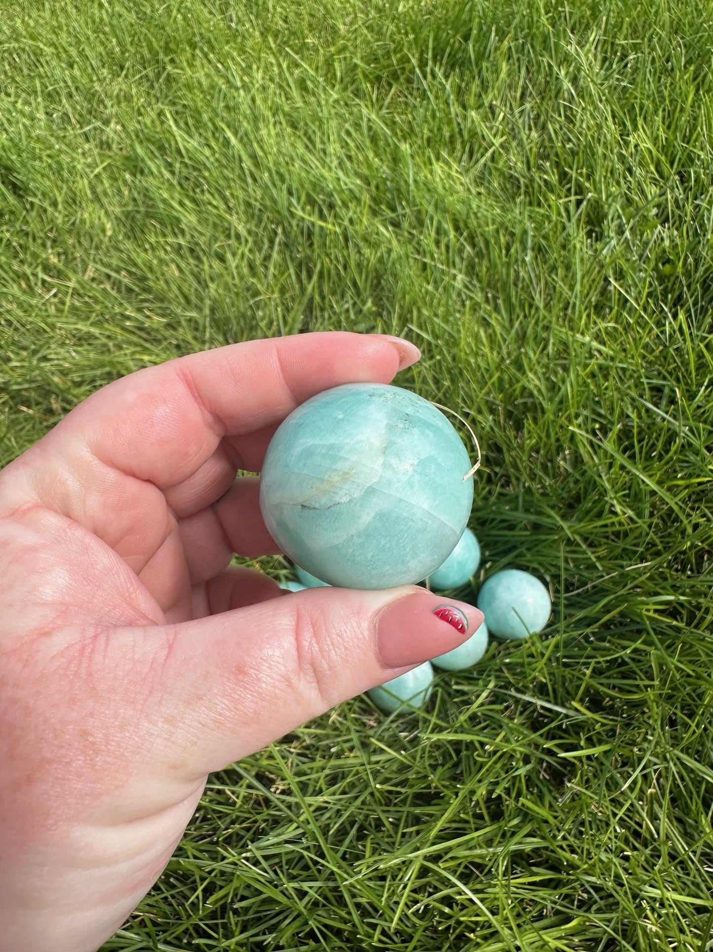 High-Quality Amazonite Spheres - 1.1 to 1.3 Inches Diameter