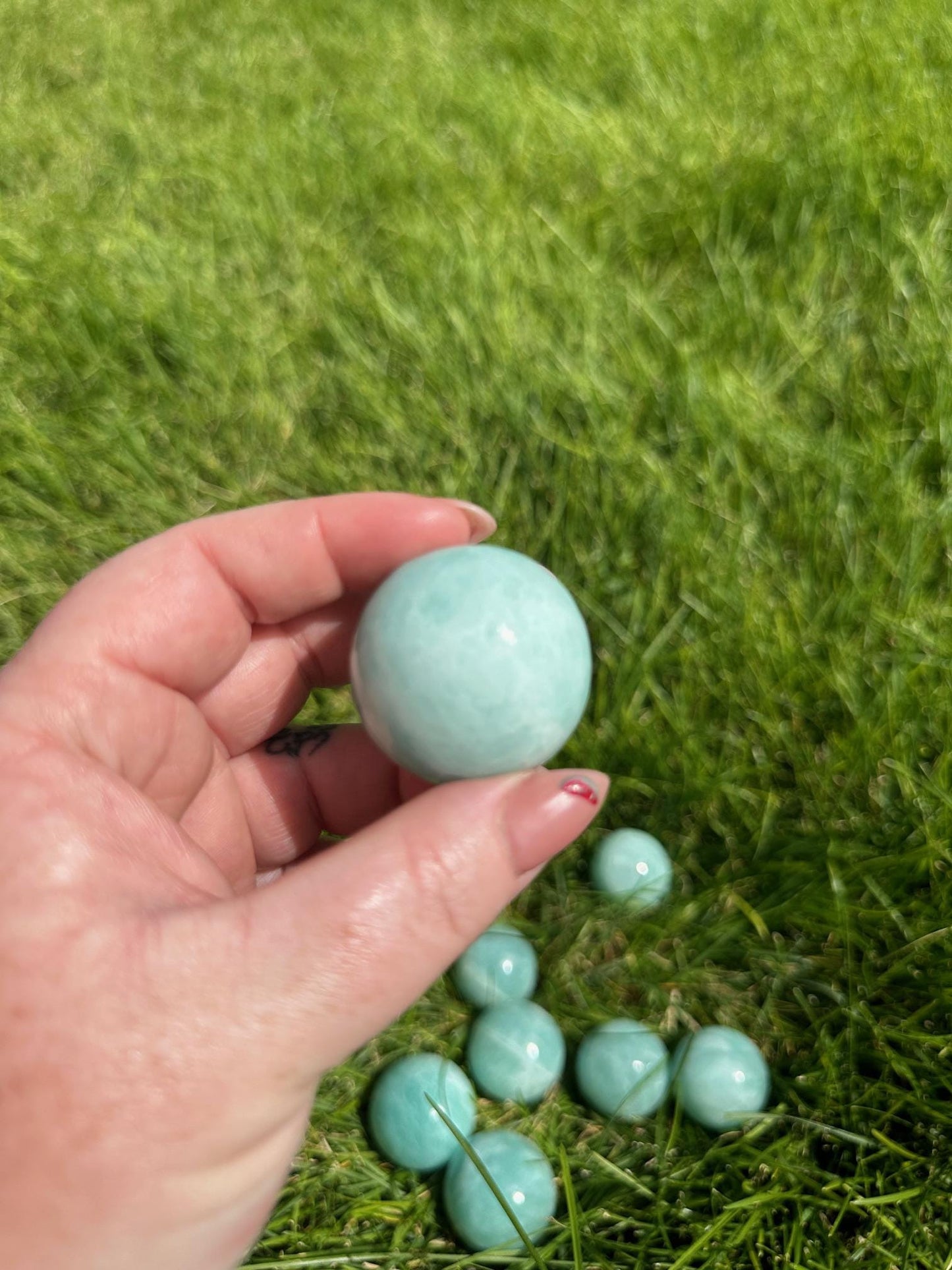 High-Quality Amazonite Spheres - 1.1 to 1.3 Inches Diameter