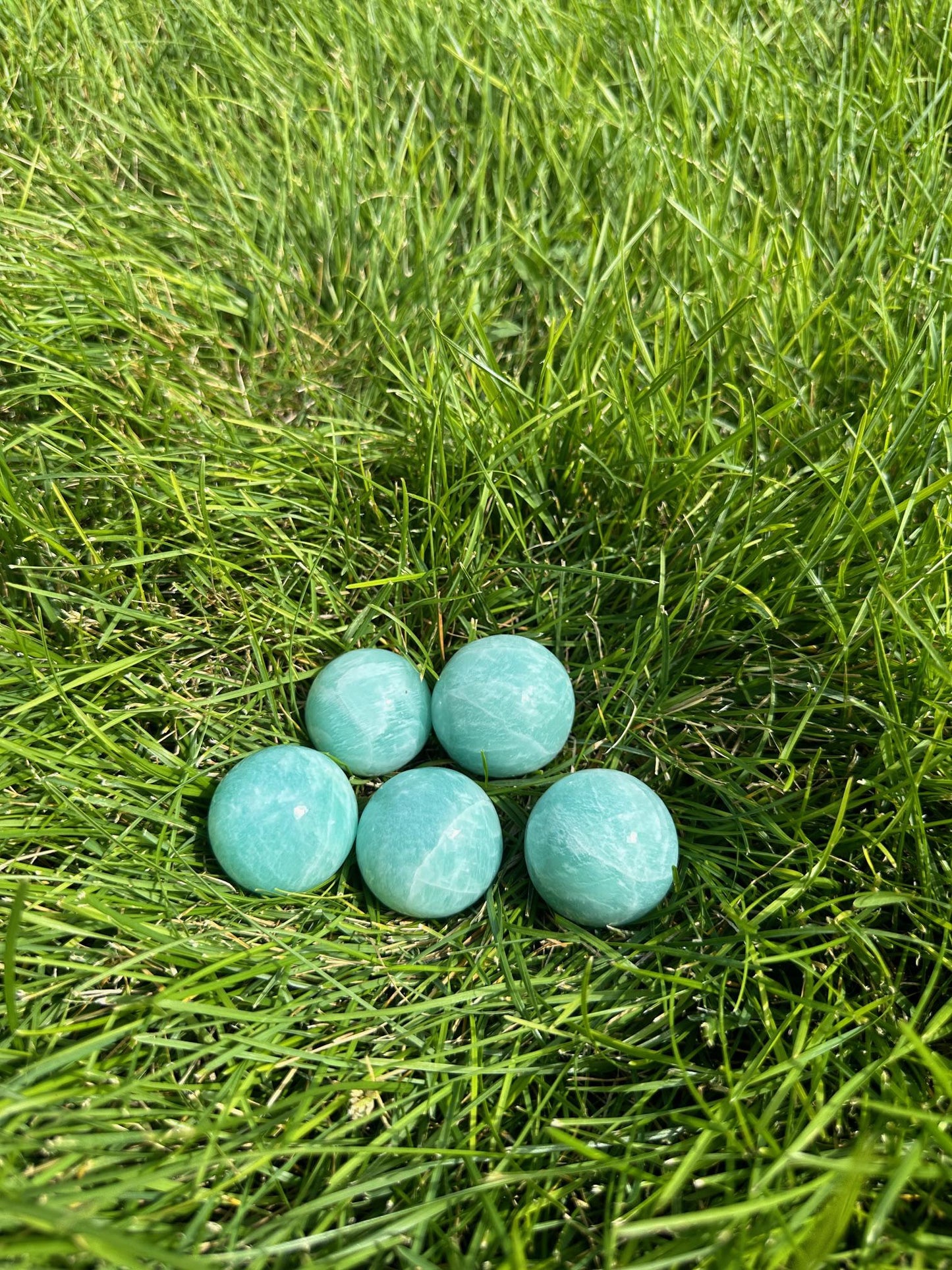 High-Quality Amazonite Spheres - 1.3 to 1.5 Inches Diameter