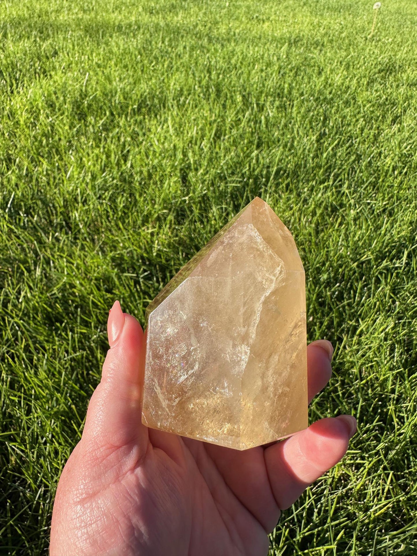 Natural Brazilian Citrine Tower - 3 Inches Tall, 1lb 1oz