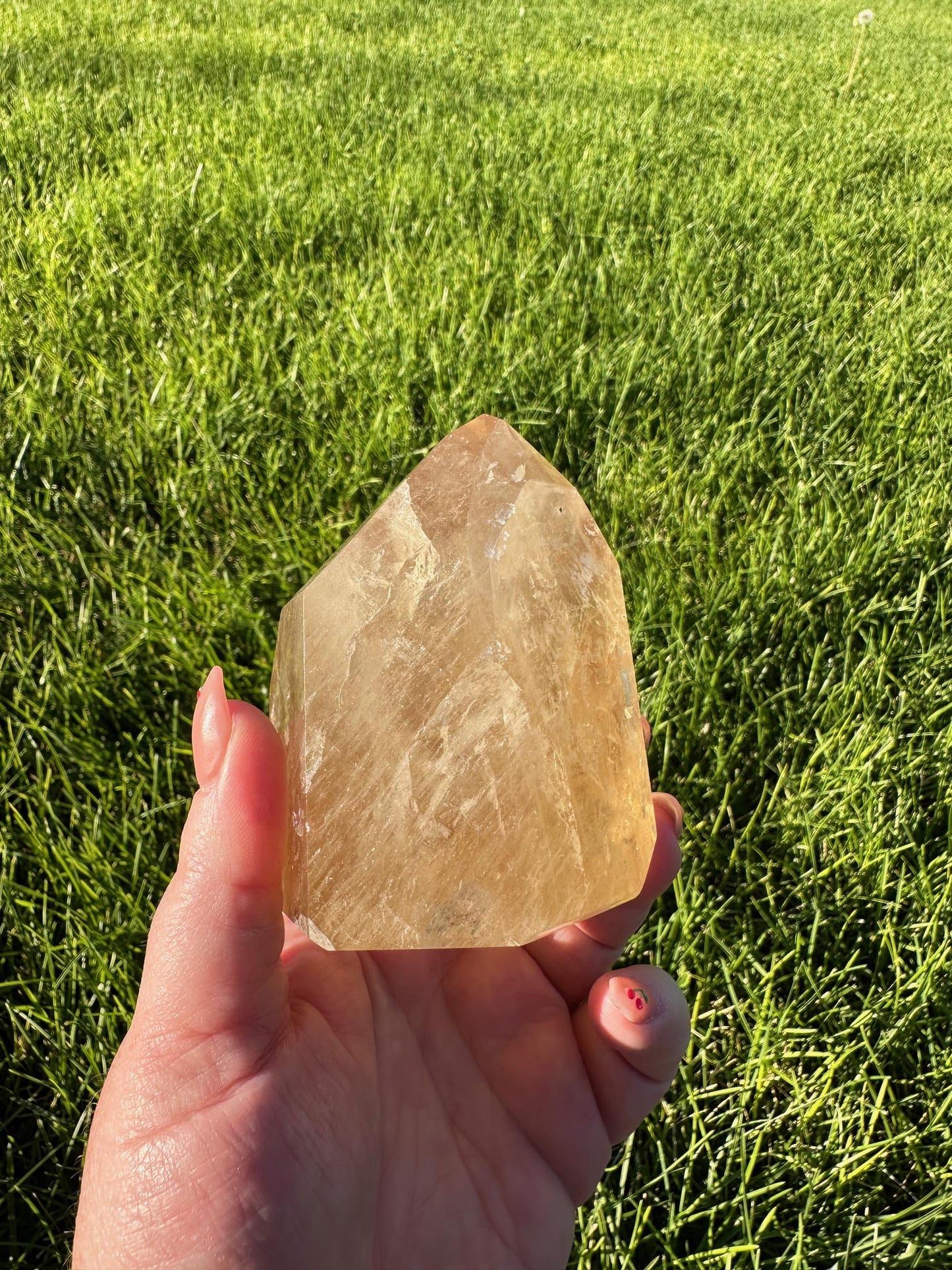 Natural Brazilian Citrine Tower - 3 Inches Tall, 1lb 1oz