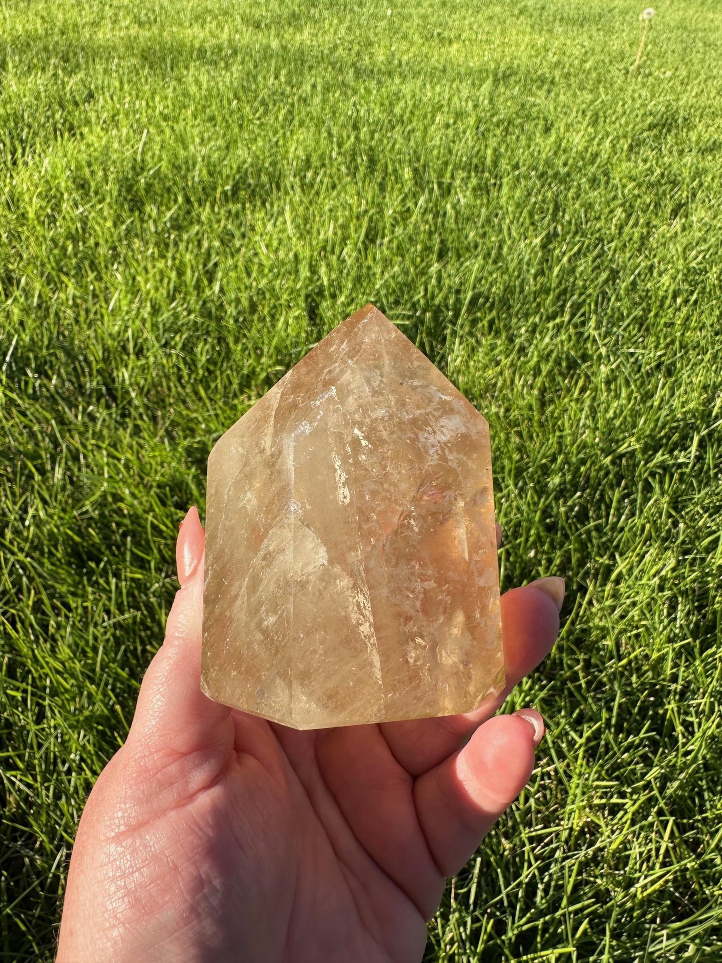 Natural Brazilian Citrine Tower - 3 Inches Tall, 1lb 1oz