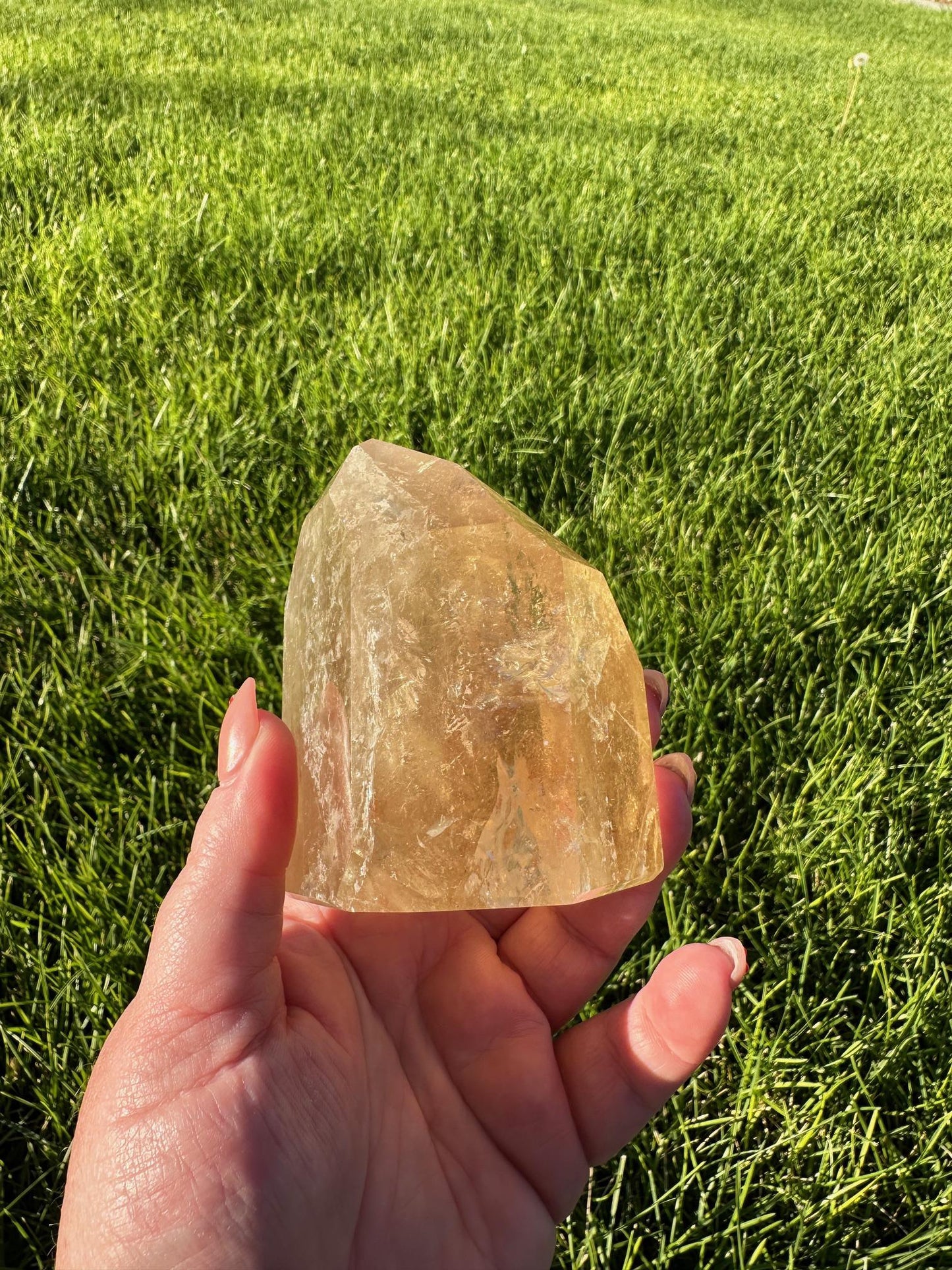 Natural Brazilian Citrine Tower - 3 Inches Tall, 1lb 1oz