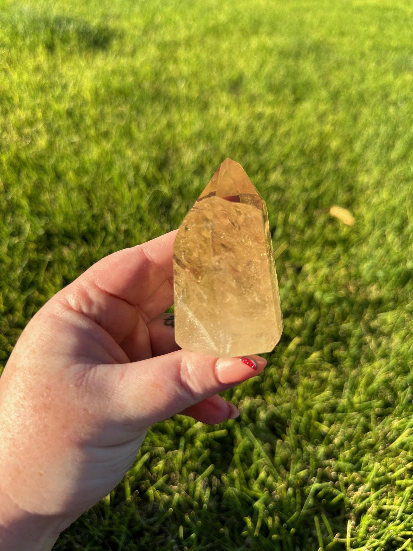 Natural Brazilian Citrine Tower - 3 Inches Tall, 6oz