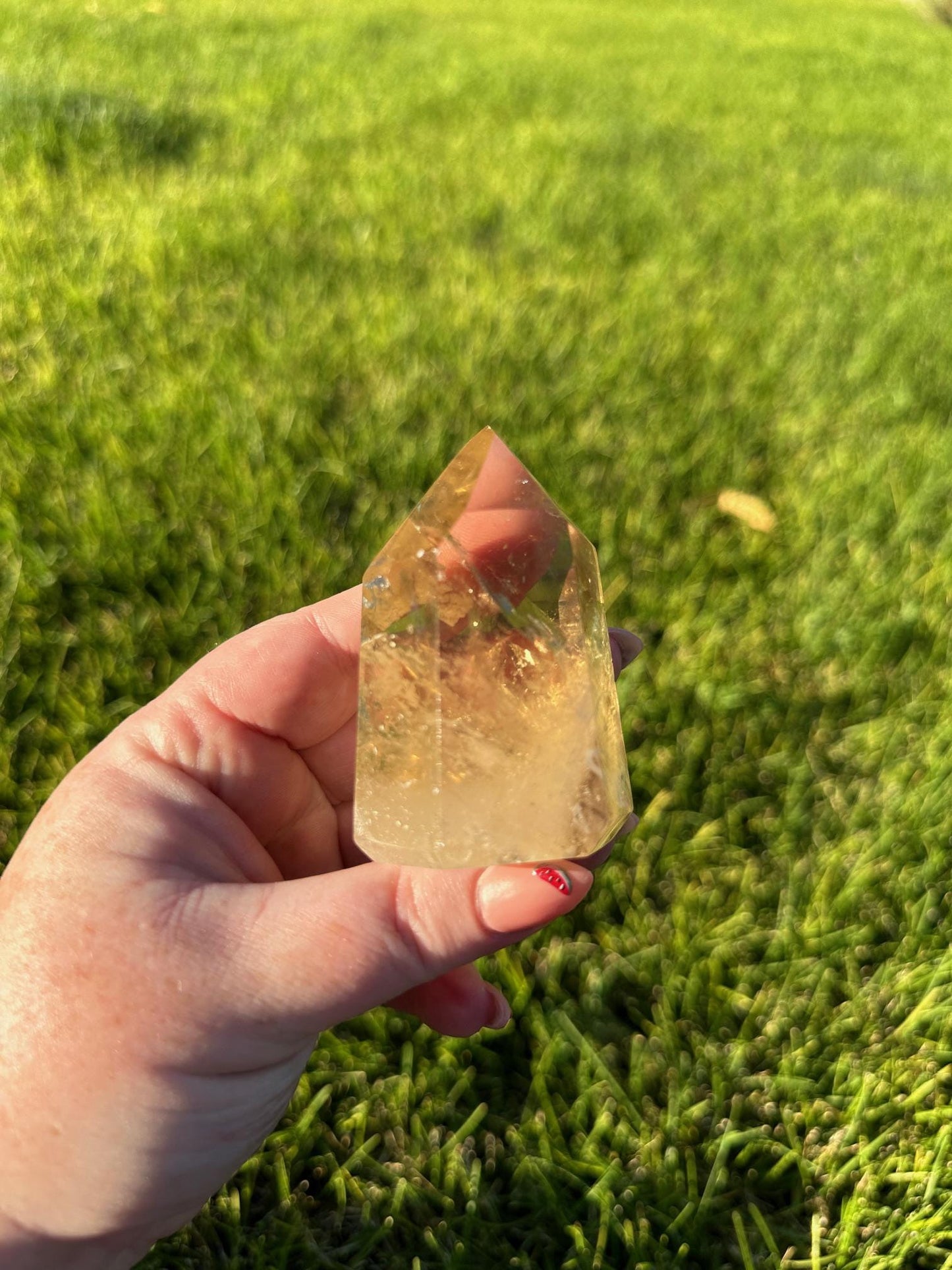 Natural Brazilian Citrine Tower - 3 Inches Tall, 6oz