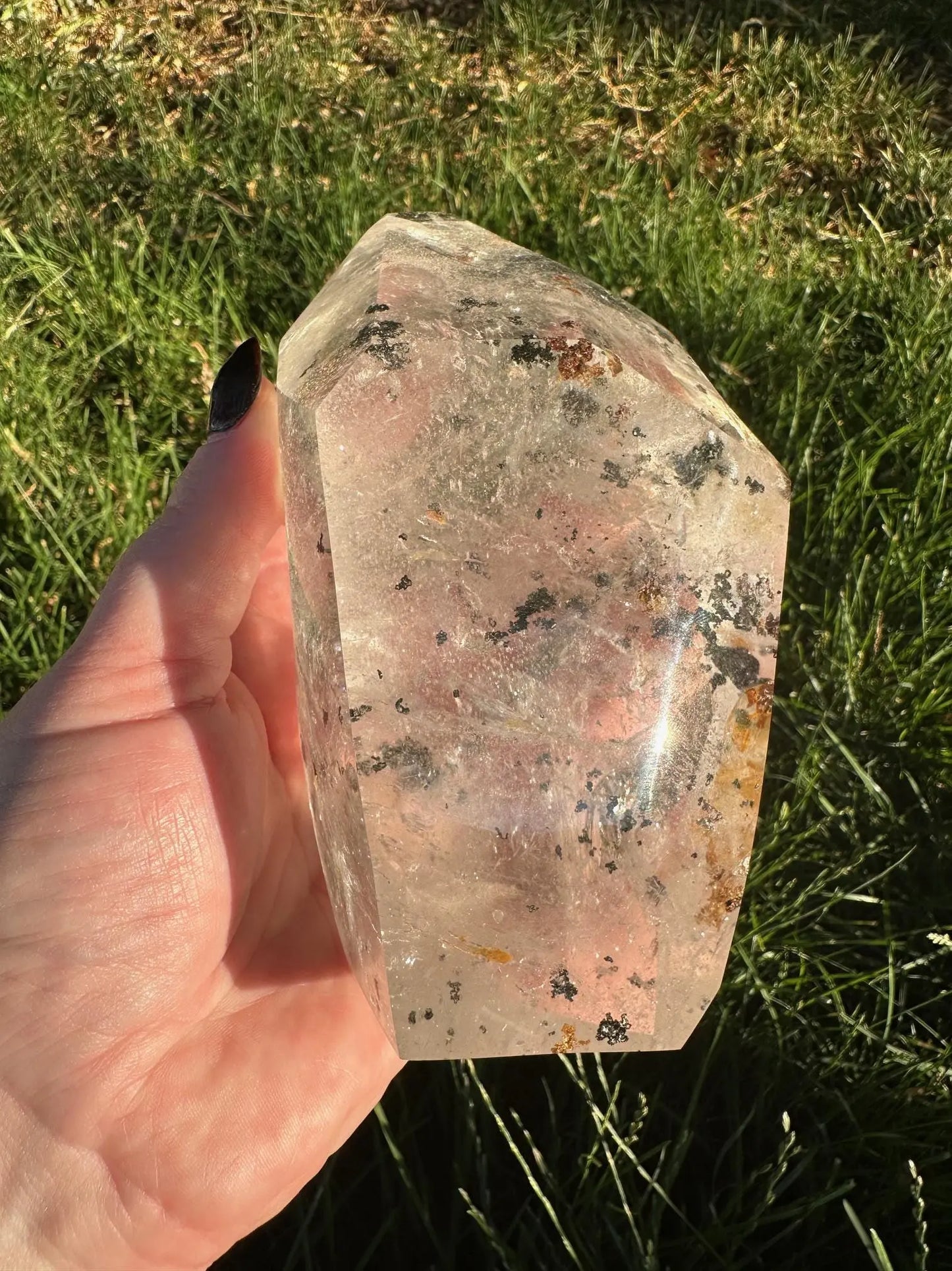 Rutilated Clear Quartz with Chlorite and Iron Freeform Oakriver Crystals