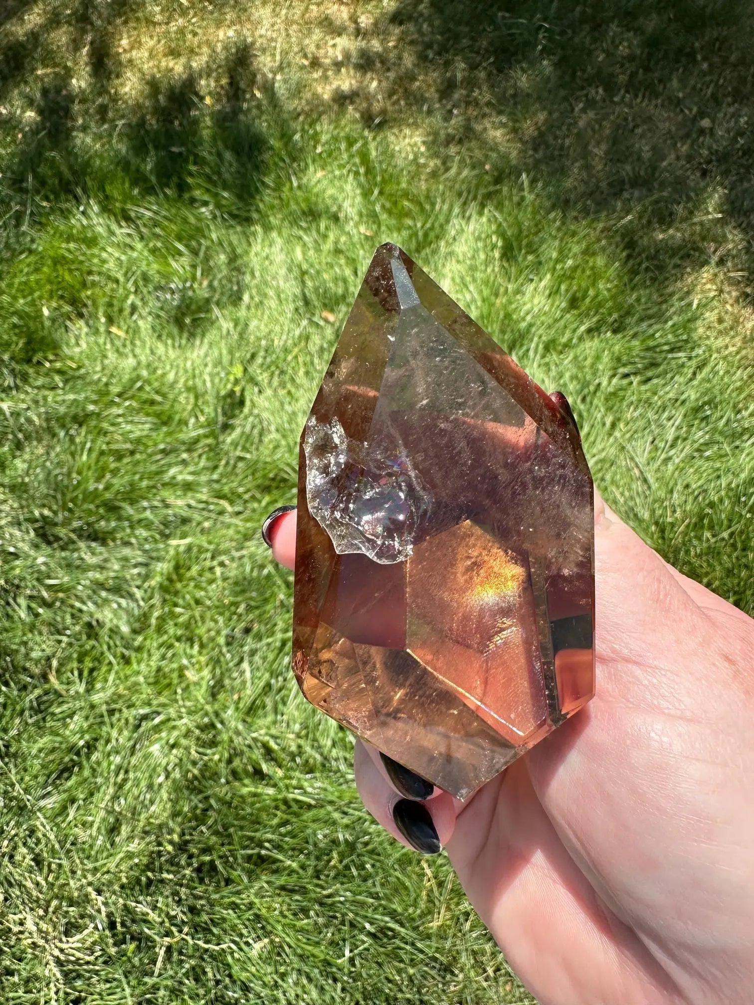 Smoky Quartz Freeform with Rainbows Oakriver Crystals