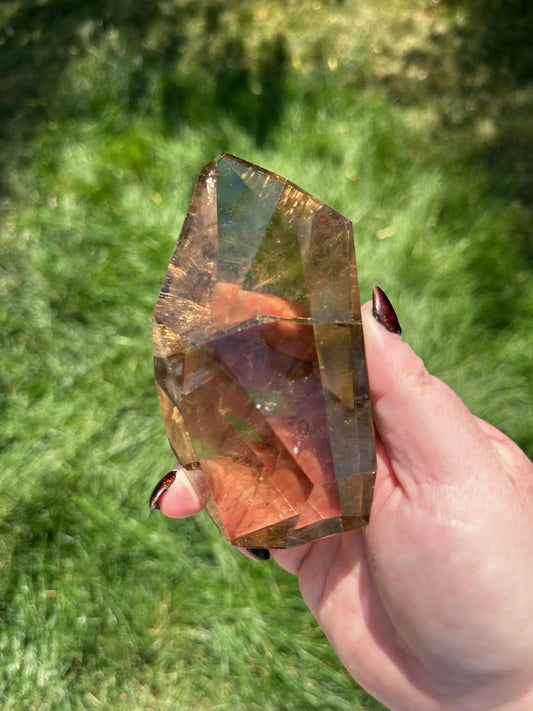 Smoky Quartz Freeform with Rainbows 5 inches Oakriver Crystals