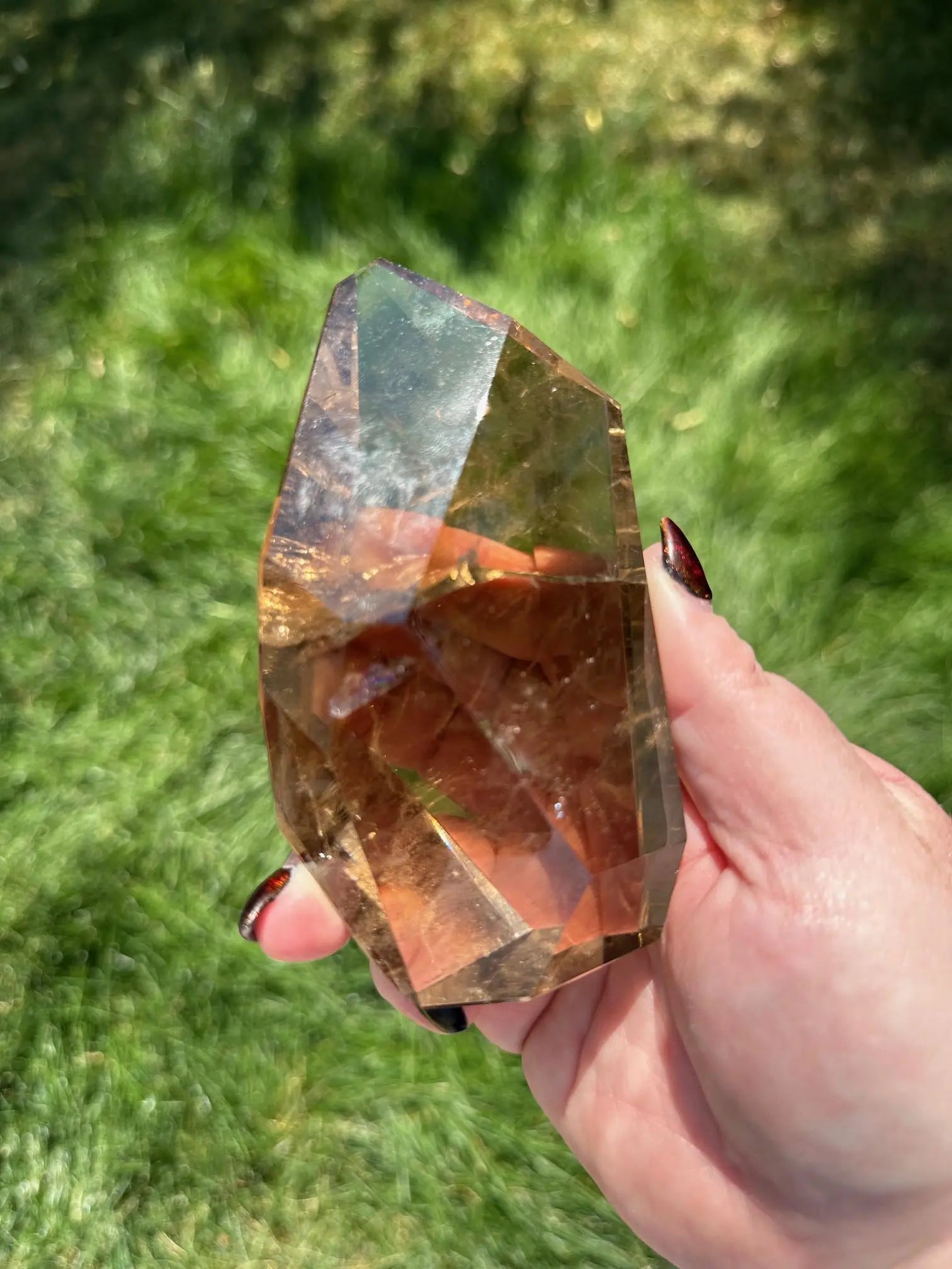 Smoky Quartz Freeform with Rainbows 5 inches Oakriver Crystals