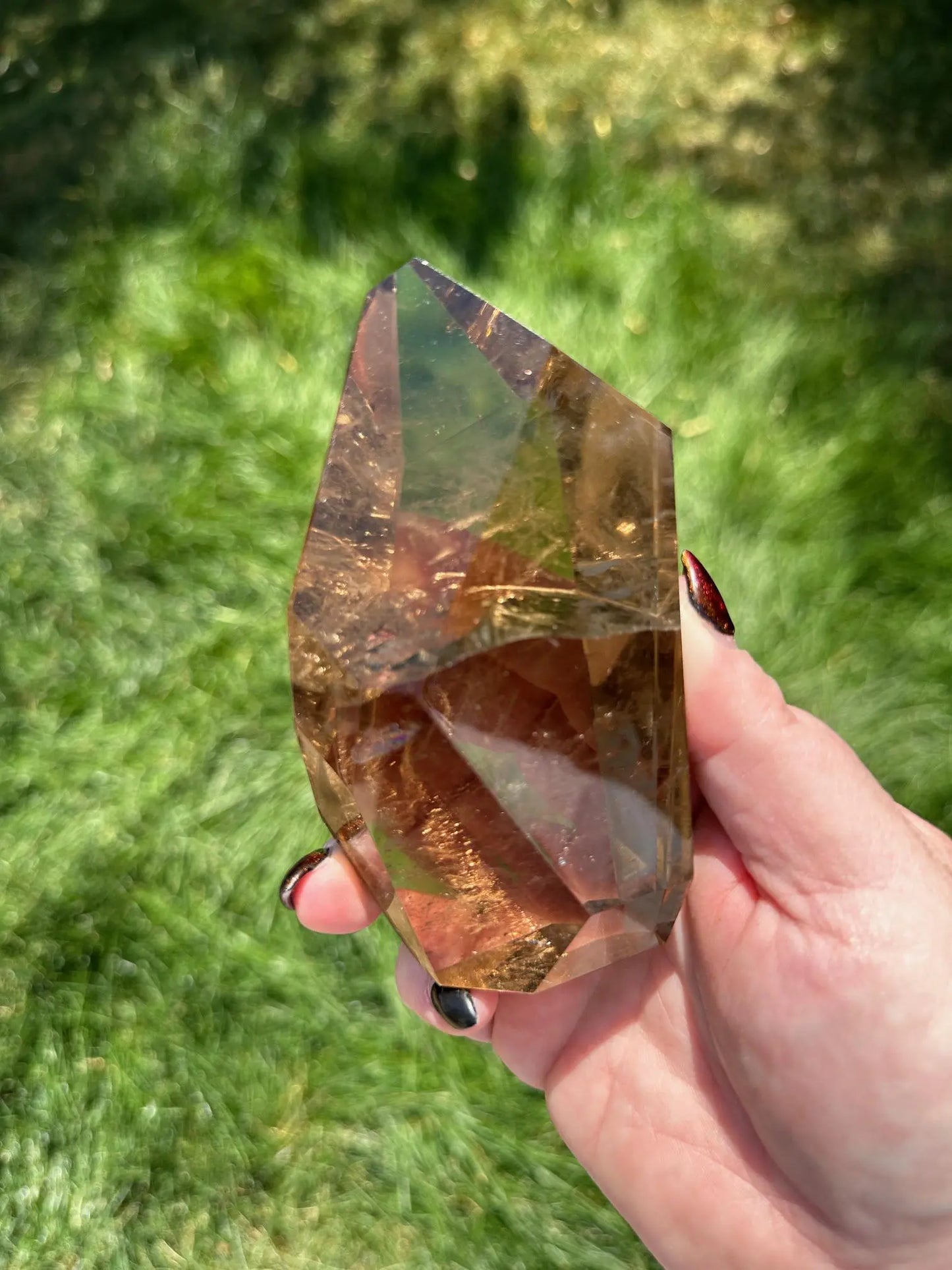 Smoky Quartz Freeform with Rainbows 5 inches Oakriver Crystals