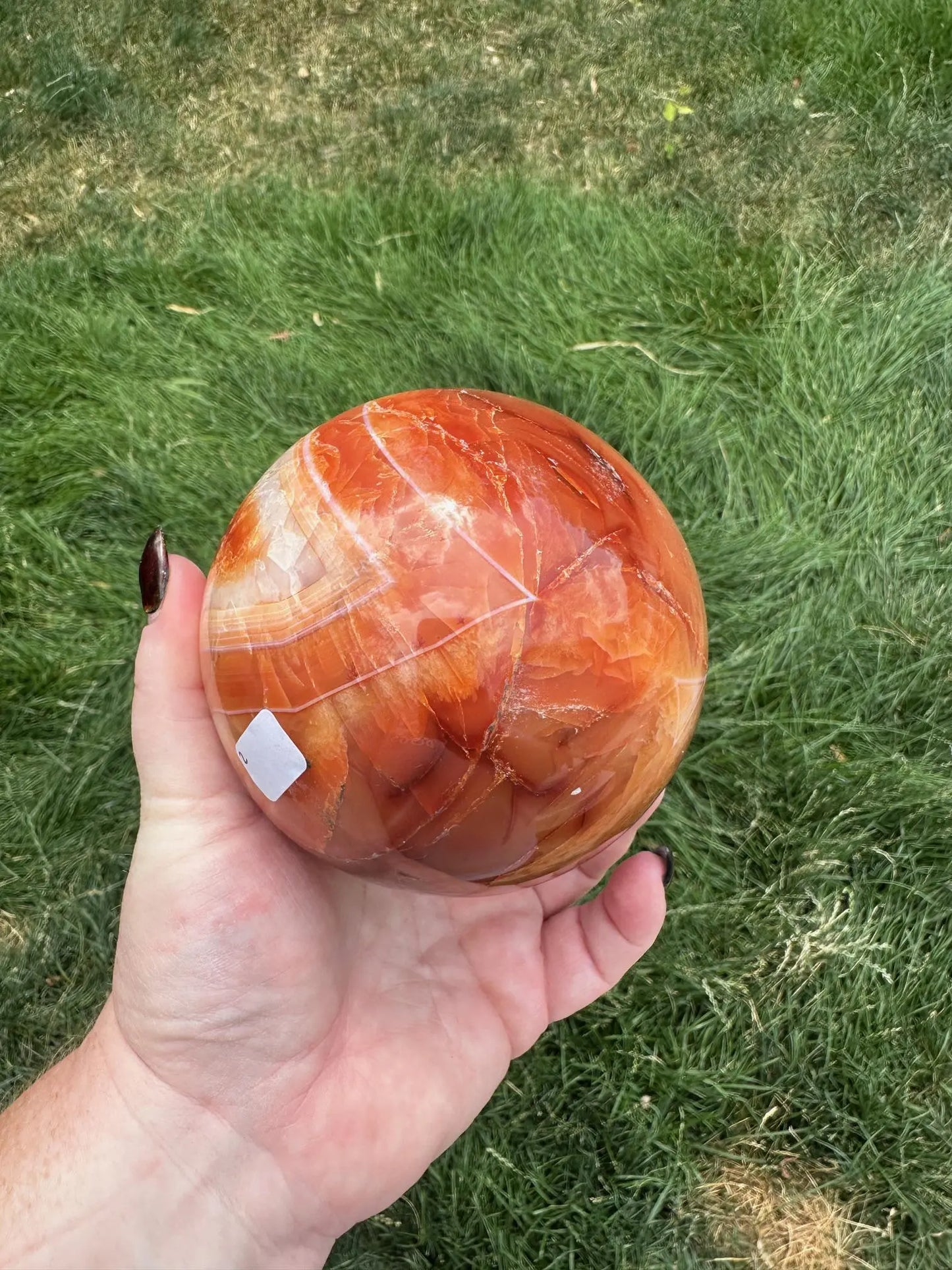 Carnelian sphere Vibrant red and Orange 3.9 inches #2 Oakriver Crystals