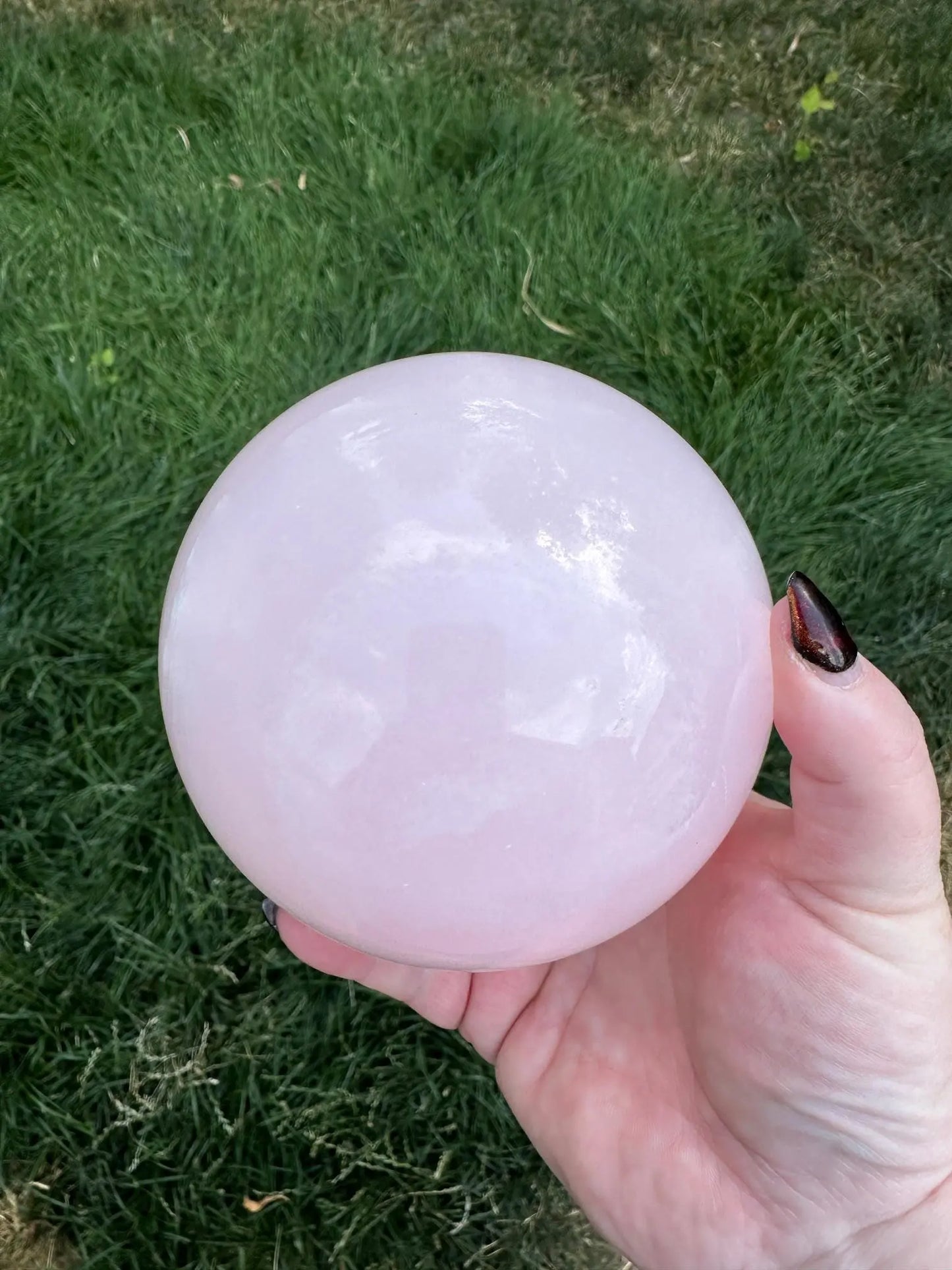 Pink Mangano Calcite XL Sphere UV reactive 4.2 inches Oakriver Crystals