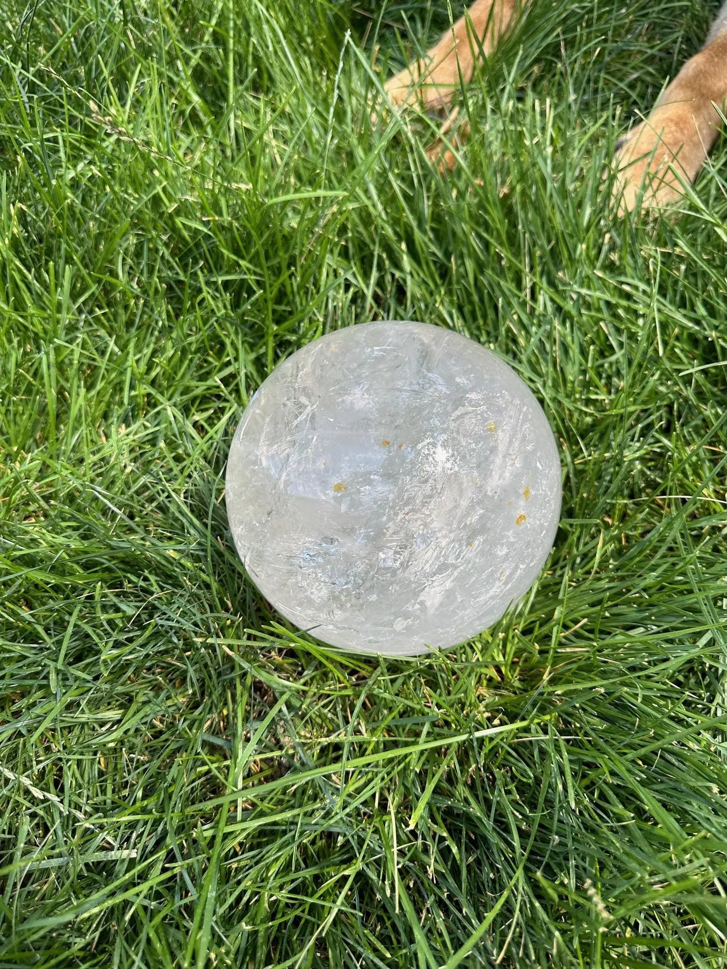 Huge Clear Quartz Sphere with Rainbows 11+ lbs 5.6 inch Oakriver Crystals