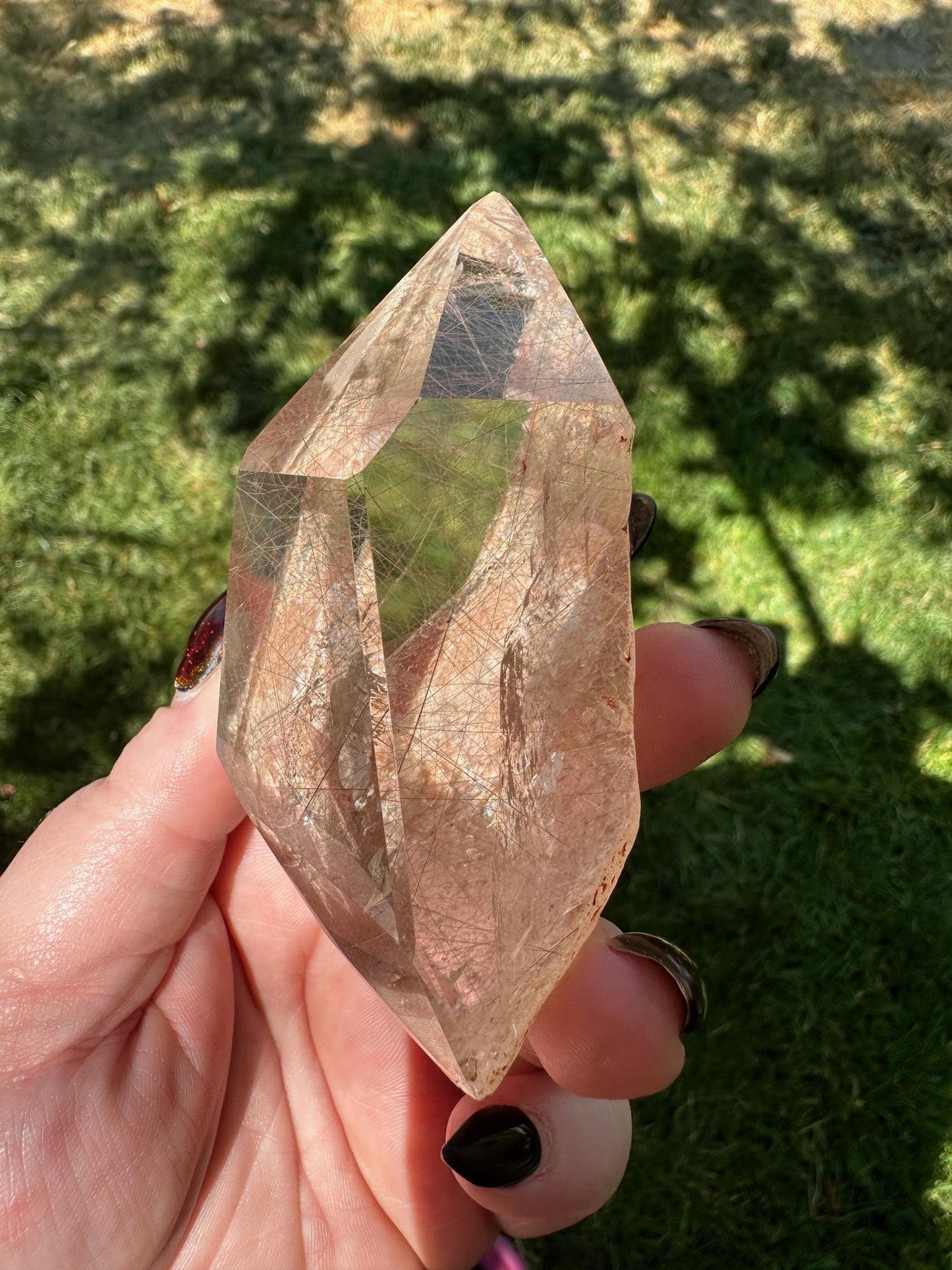 Rutilated Clear Quartz Semi Polished