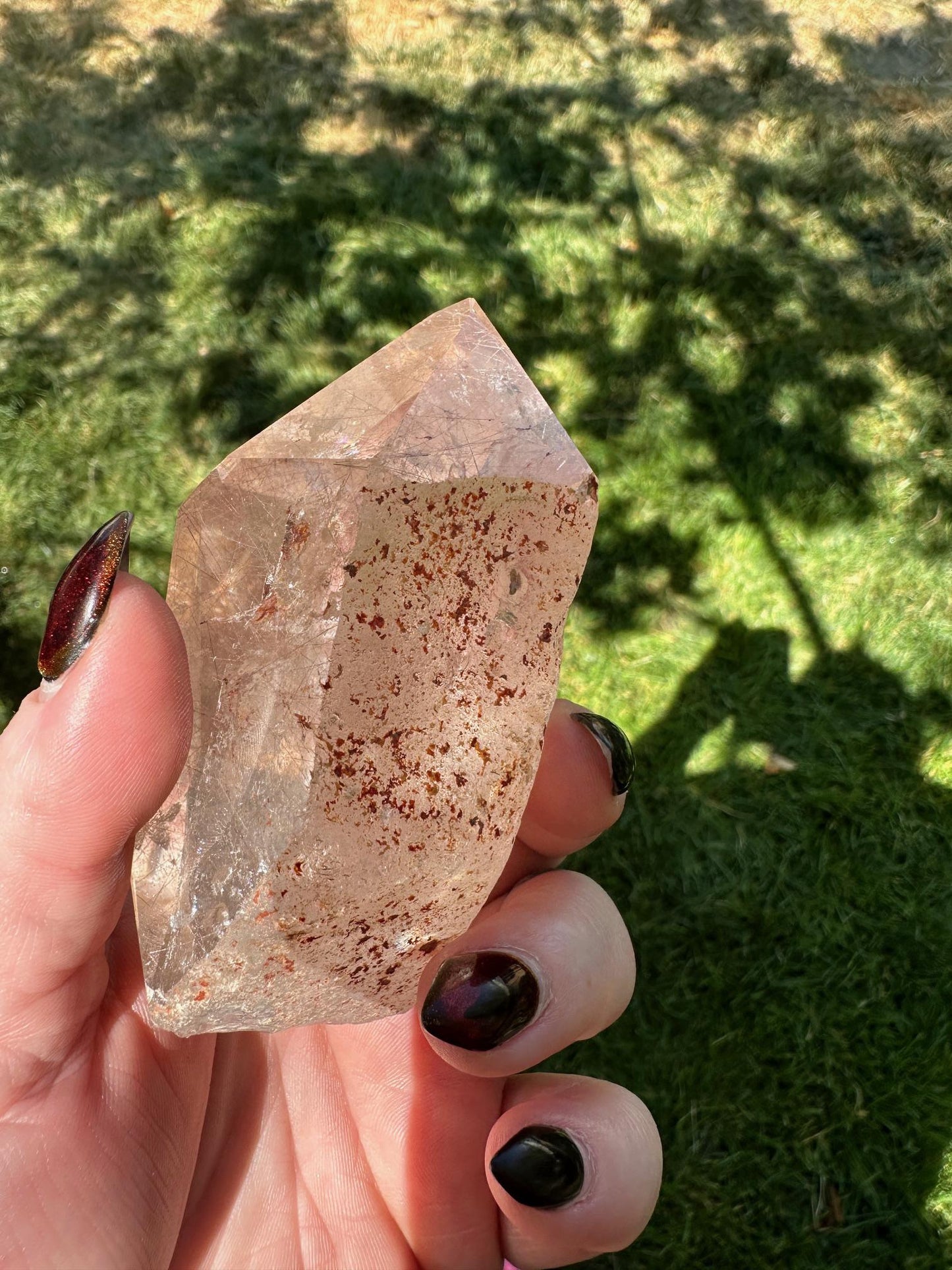 Rutilated Clear Quartz Semi Polished