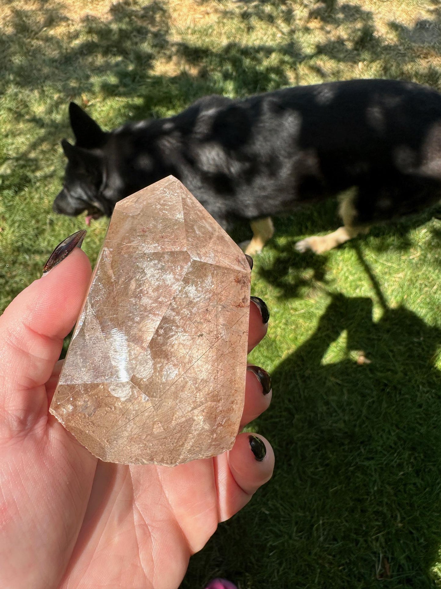 Rutilated Clear Quartz Semi Polished