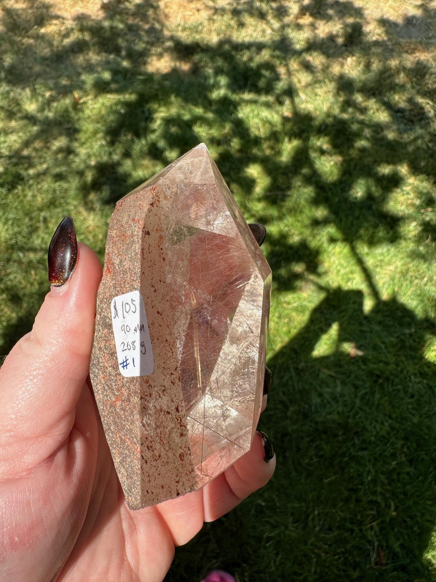 Rutilated Clear Quartz Semi Polished