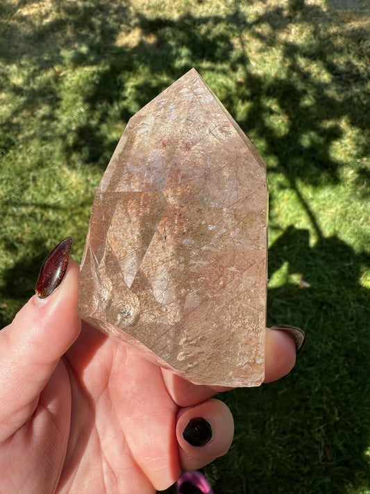 Rutilated Clear Quartz Semi Polished