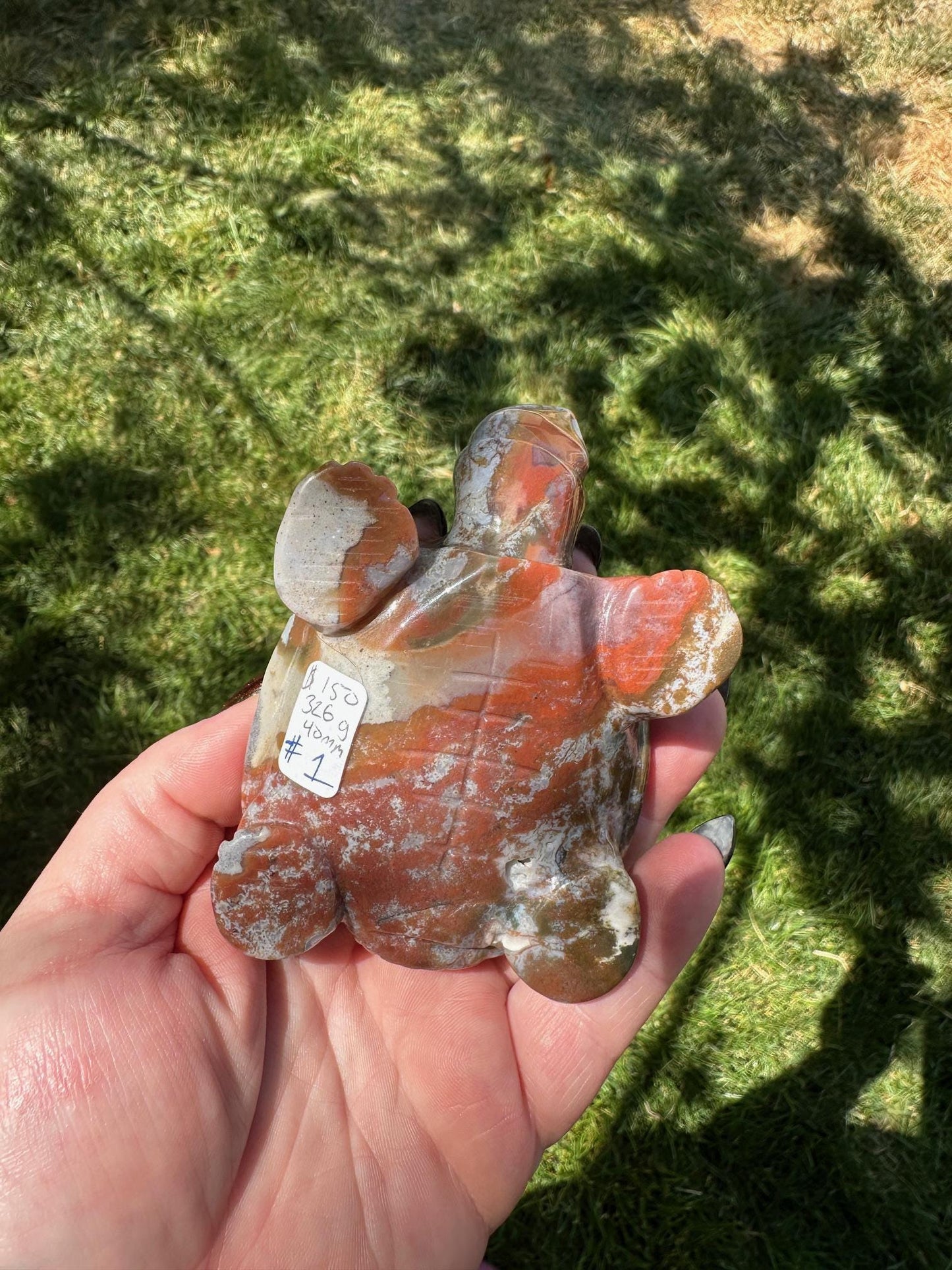 Ocean Jasper Turtle, Unique Crystal Sculpture