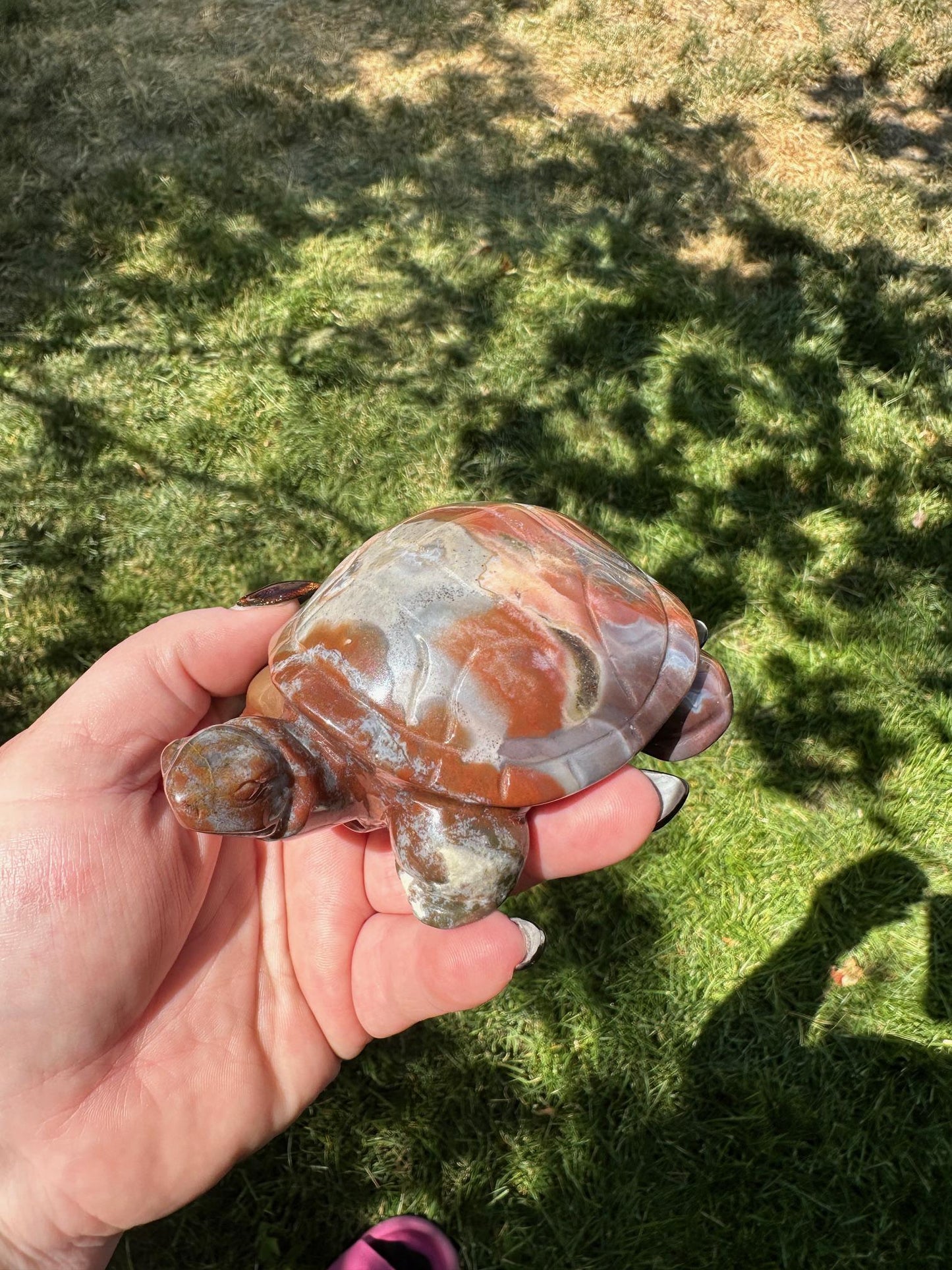 Ocean Jasper Turtle, Unique Crystal Sculpture #2