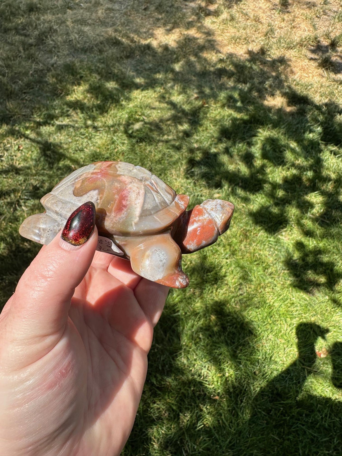 Ocean Jasper Turtle, Unique Crystal Sculpture #2