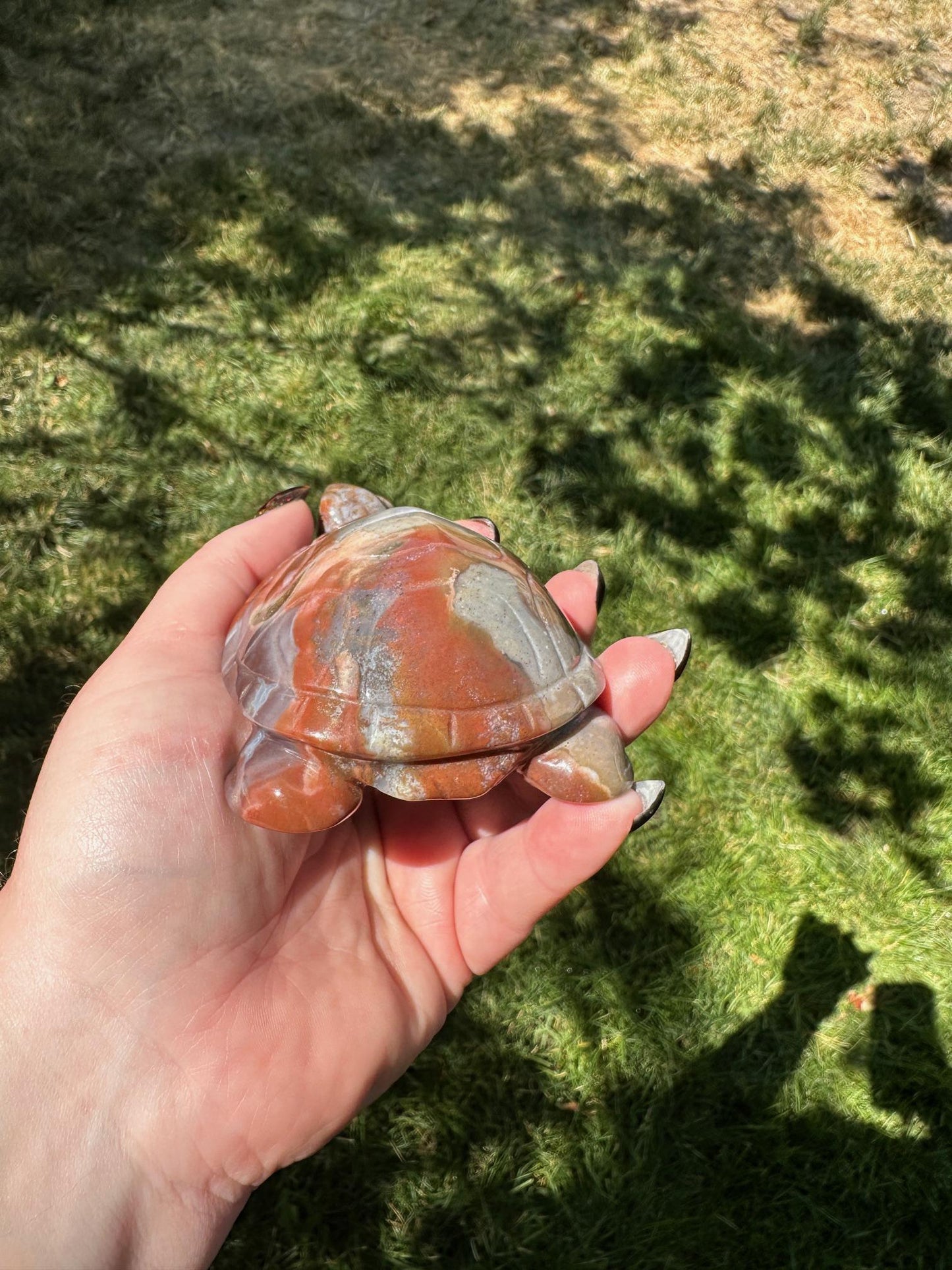 Ocean Jasper Turtle, Unique Crystal Sculpture #2