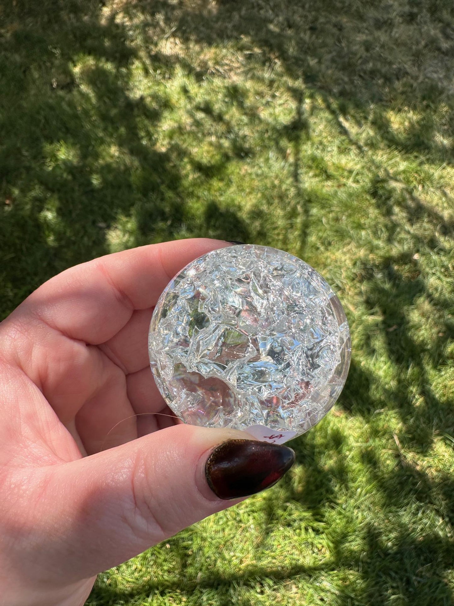 Crackle Quartz Sphere – 1.9 Inch Diameter, 7oz – Unique Crystal Ball