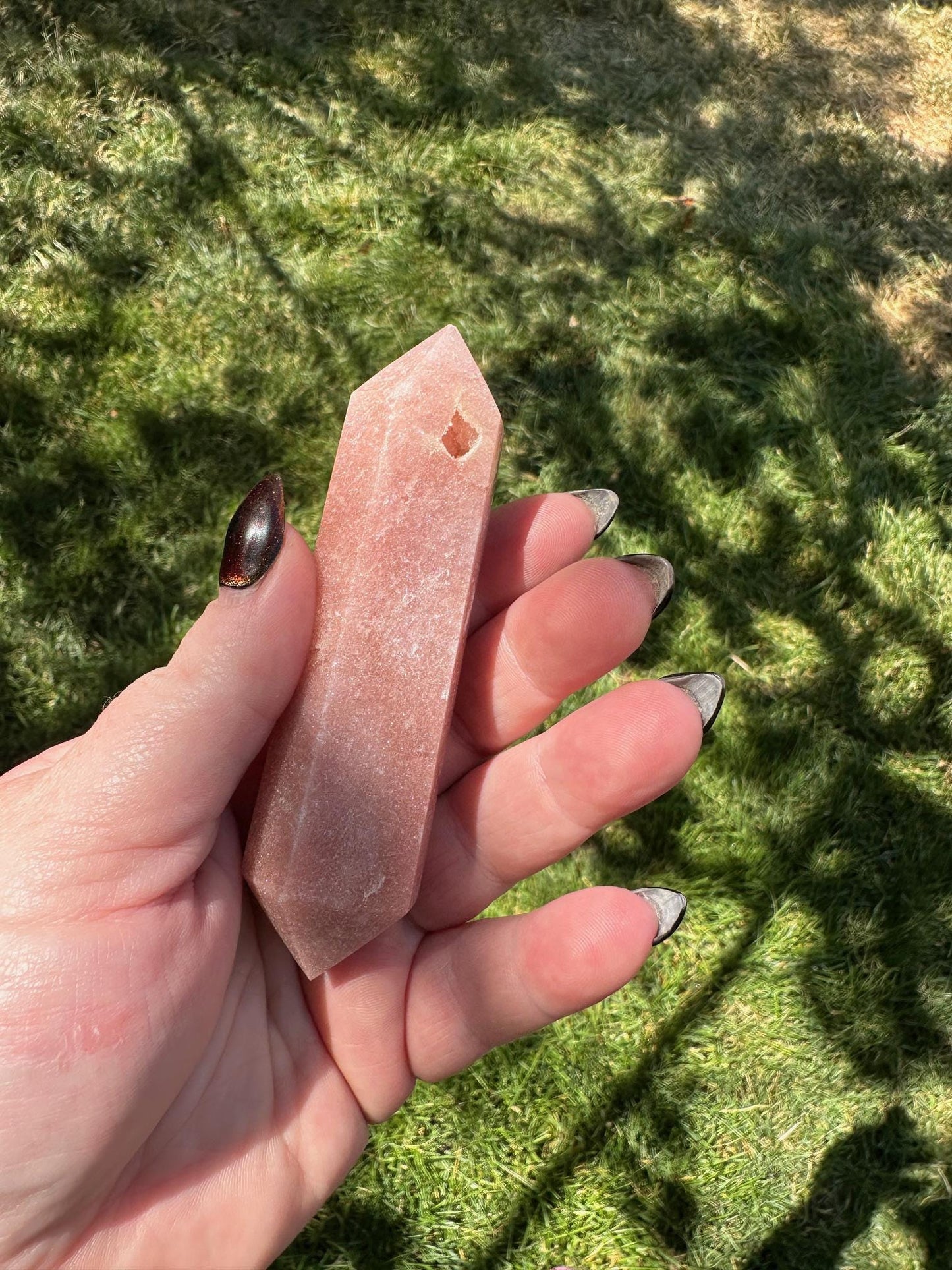 Double Terminated Druzy Pink Amethyst – 4 Inches Long, 5 oz