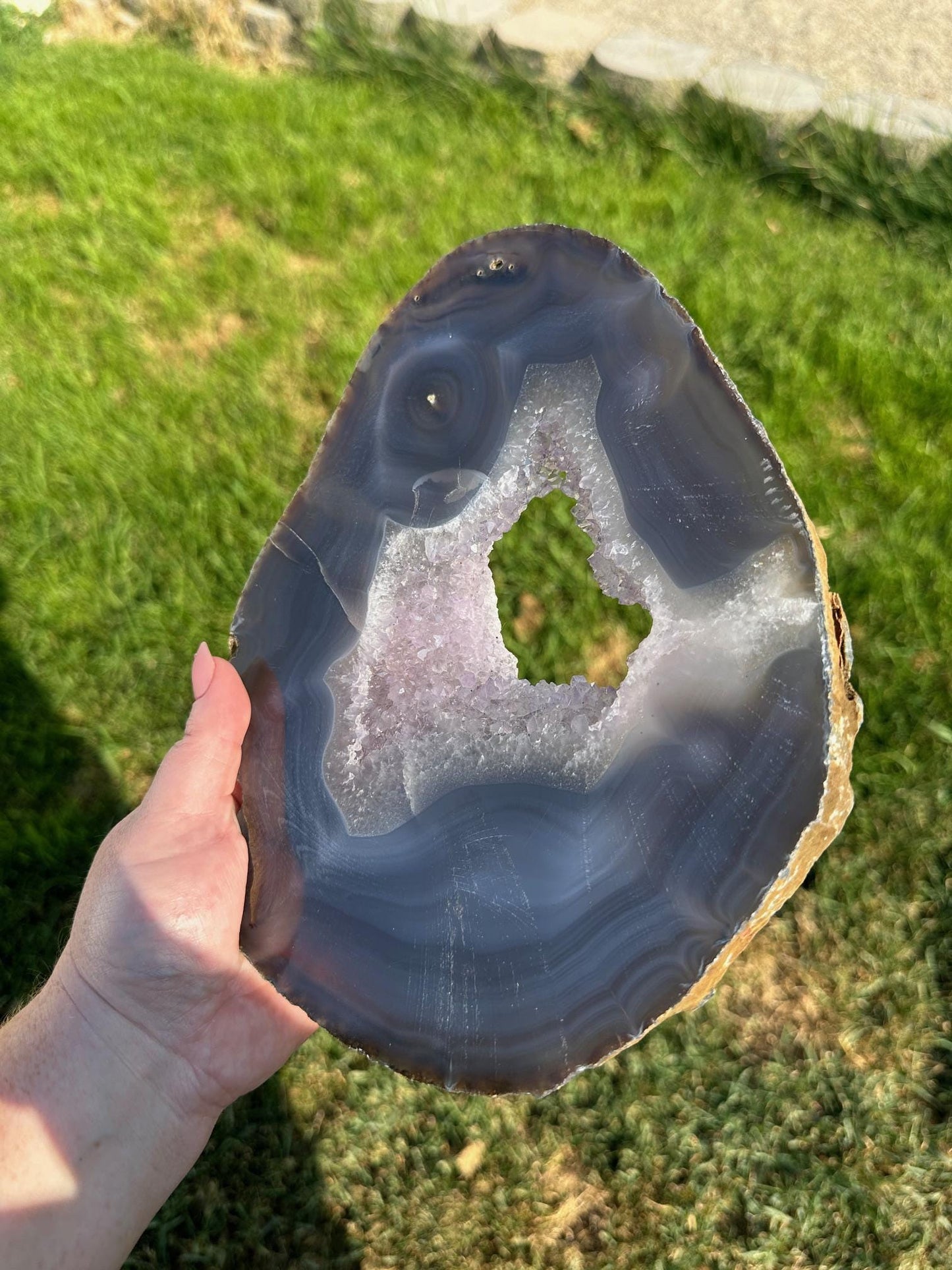 Druzy Agate Slab – 9.4 Inches Long, 2 lb 7 oz