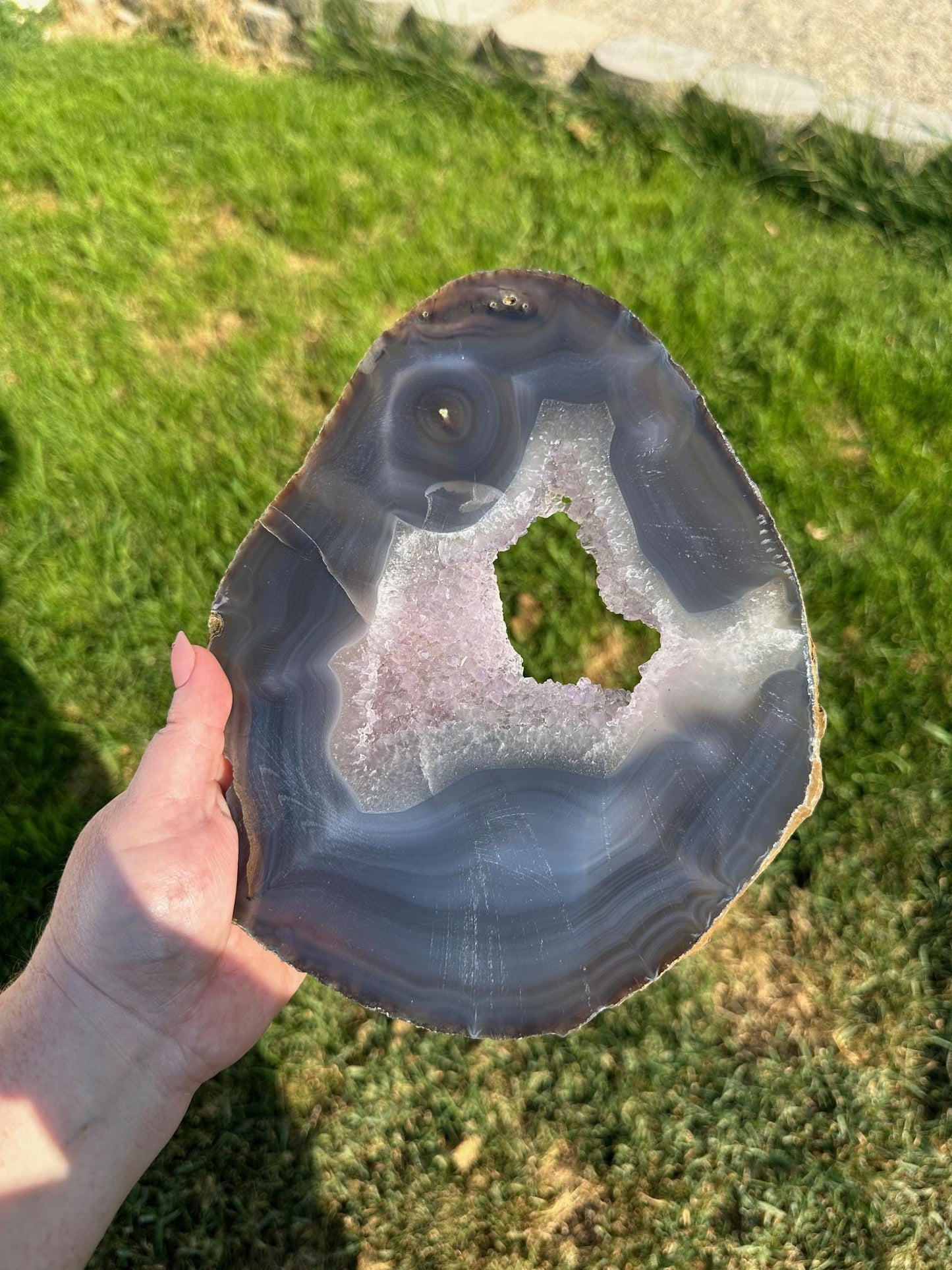 Druzy Agate Slab – 9.4 Inches Long, 2 lb 7 oz