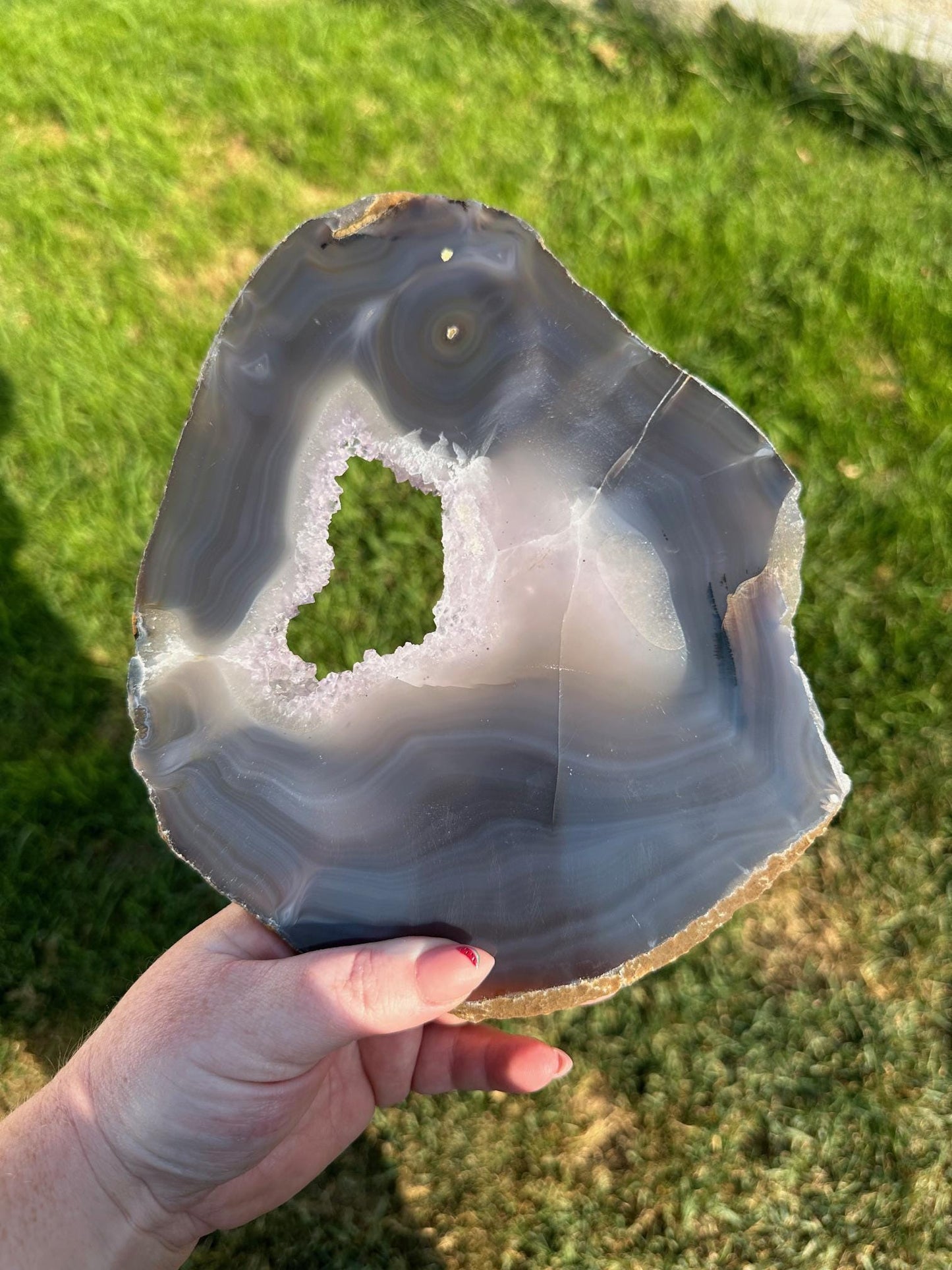 Druzy Agate Slab – 9.4 Inches Long, 2 lb 7 oz