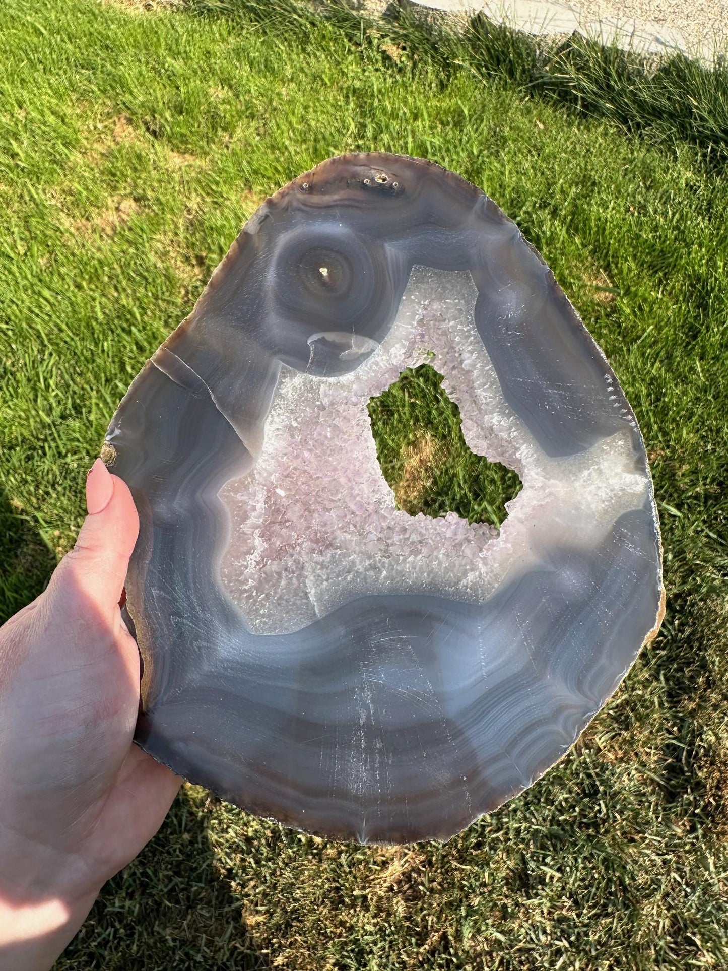 Druzy Agate Slab – 9.4 Inches Long, 2 lb 7 oz