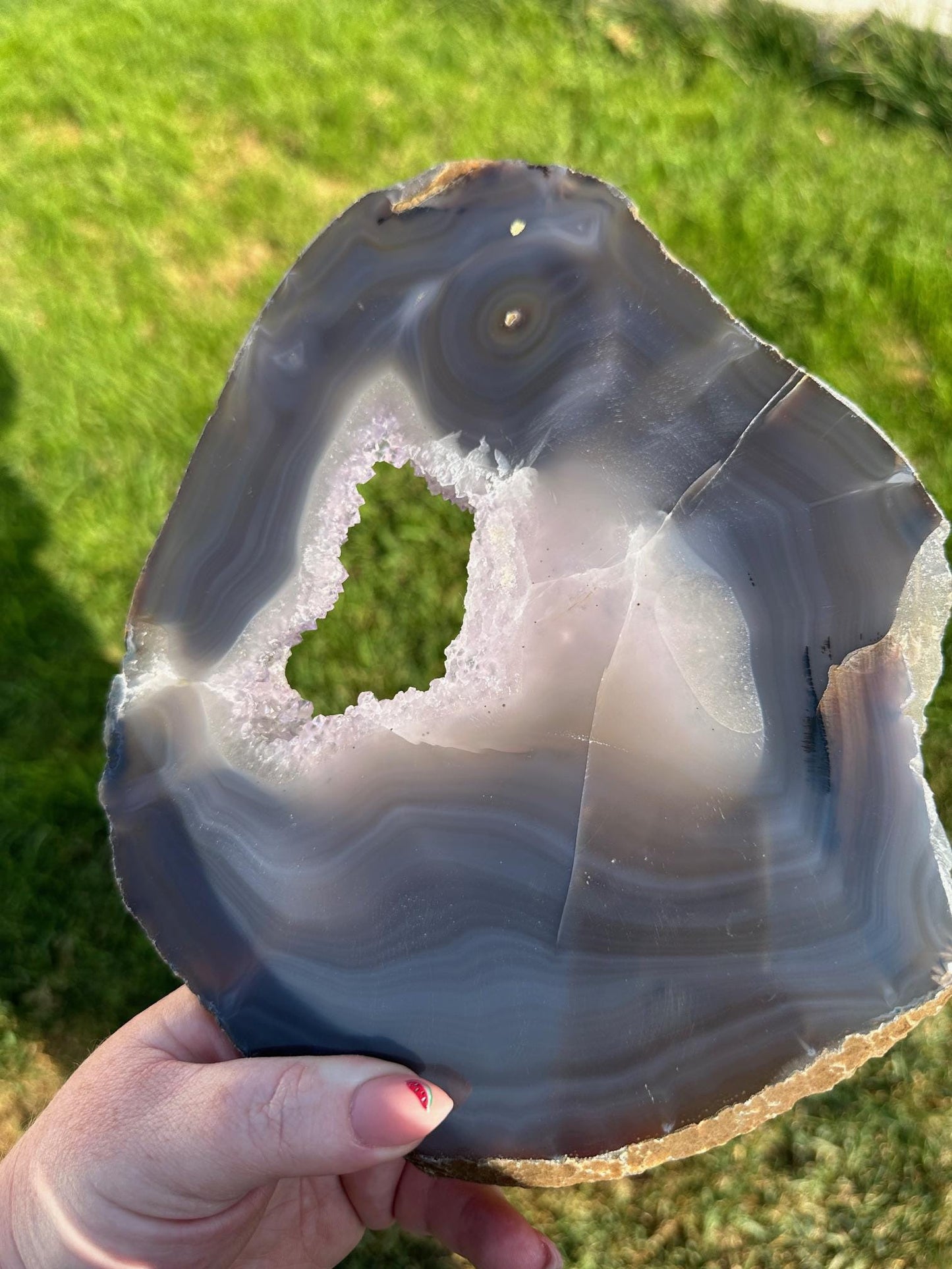 Druzy Agate Slab – 9.4 Inches Long, 2 lb 7 oz