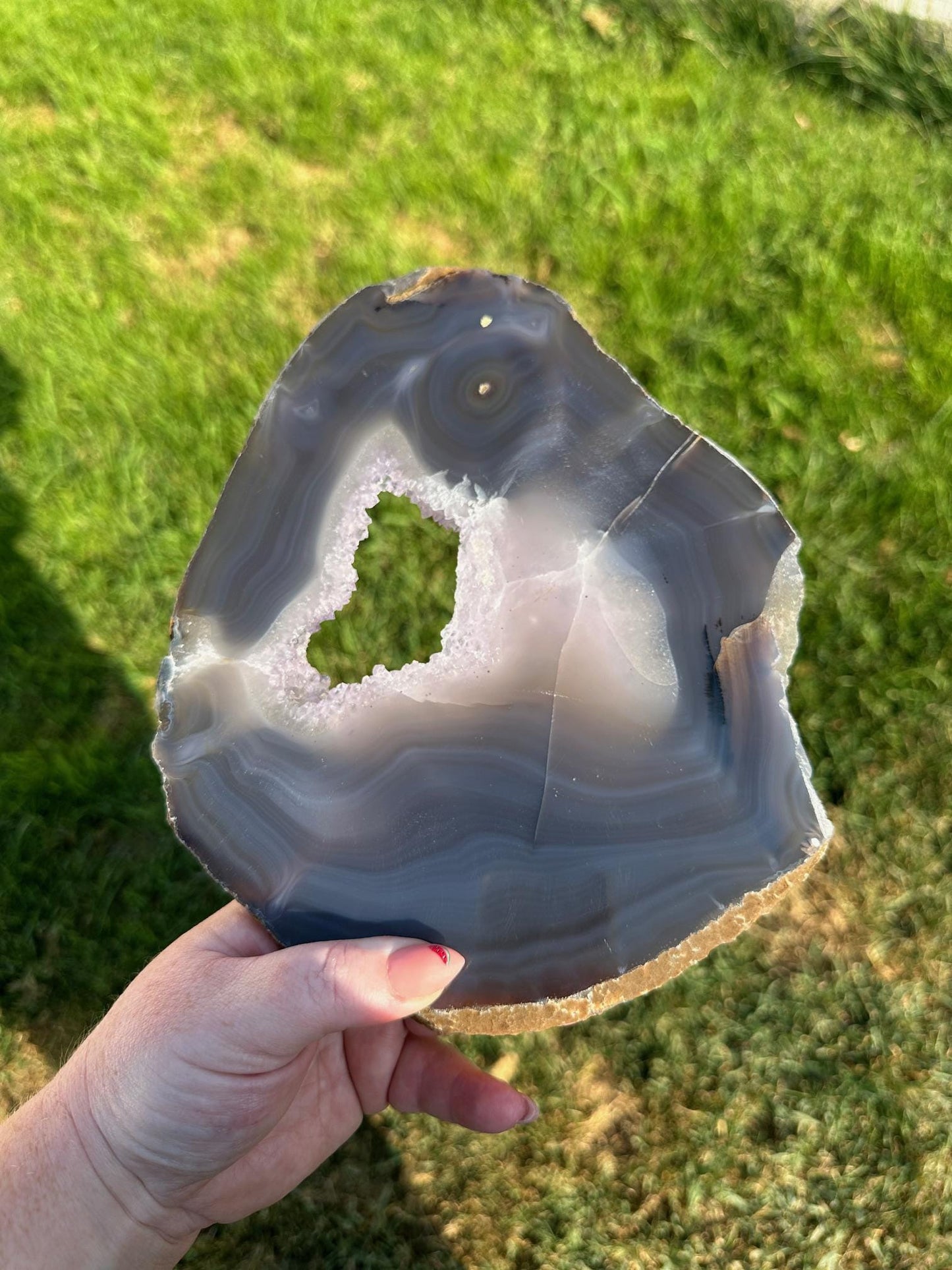 Druzy Agate Slab – 9.4 Inches Long, 2 lb 7 oz