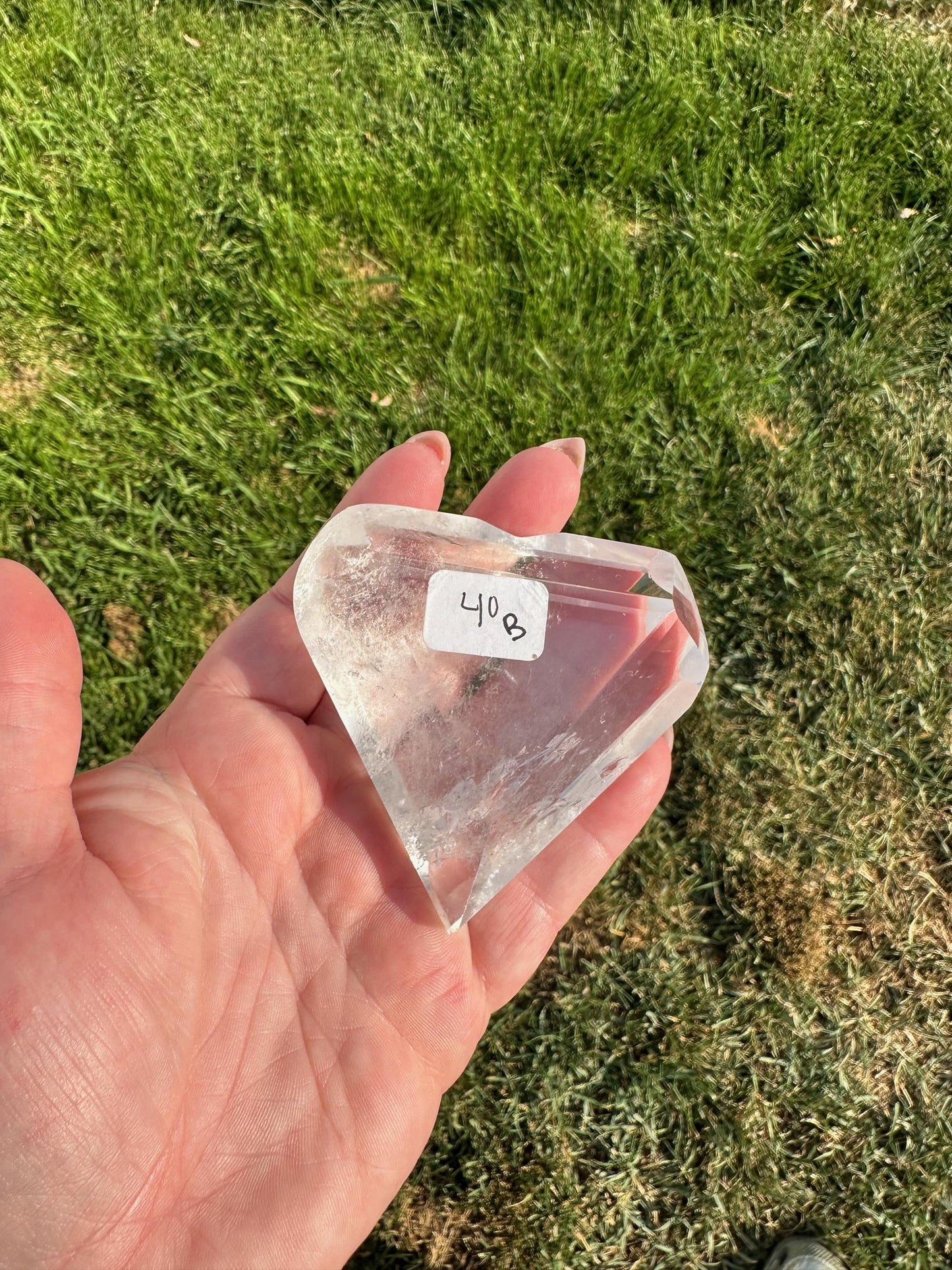 Faceted Quartz Heart – Extra Quality from Brazil – 2.7 Inches, 6 oz – Premium Healing Crystal