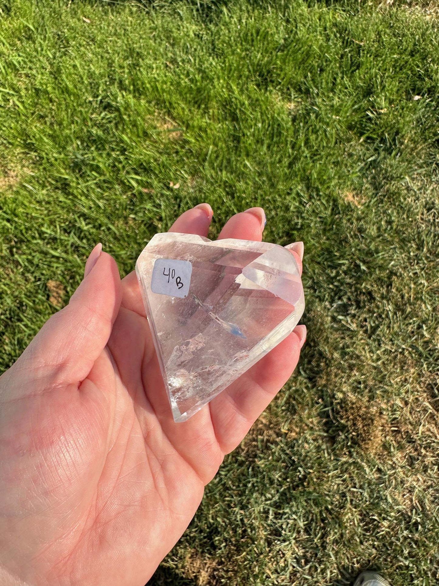 Faceted Quartz Heart – Extra Quality from Brazil – 2.7 Inches, 6 oz – Premium Healing Crystal