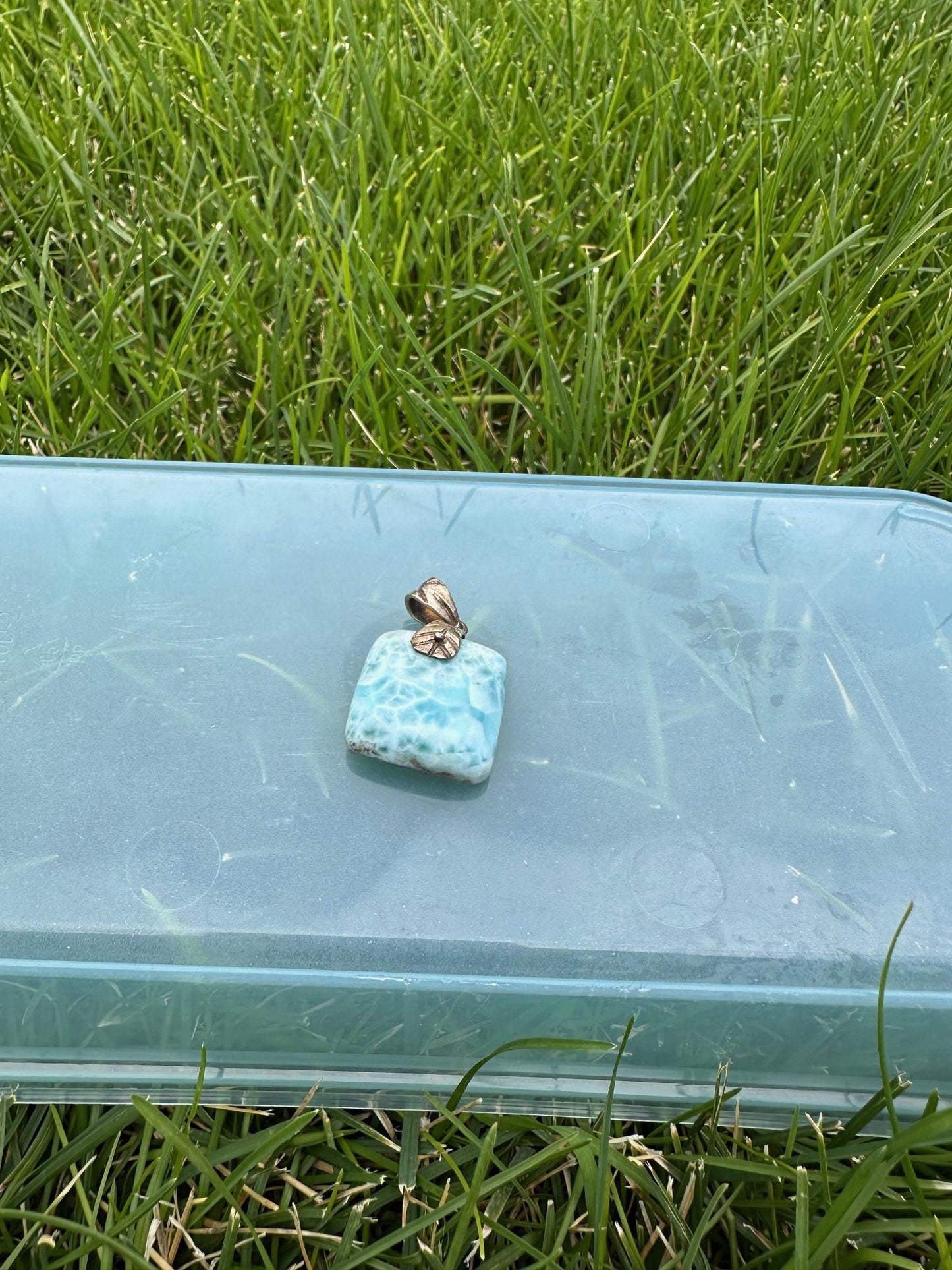 Larimar Crystal Pendant – 17mm – Tranquil and Healing Gemstone