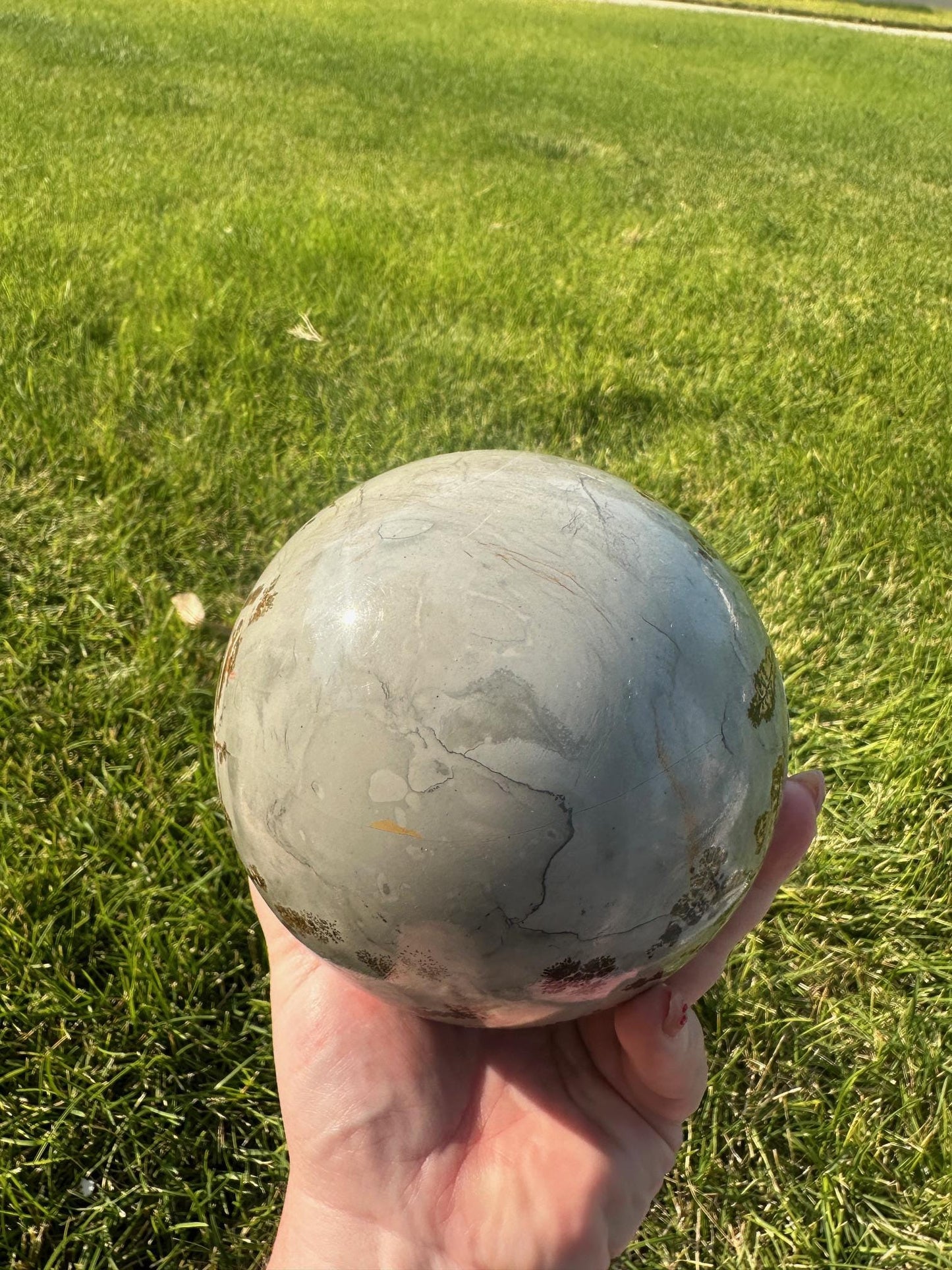 Picture Jasper Sphere – 5 lbs 14 oz – 4.3 Inches – Earthy and Grounding Crystal Sphere