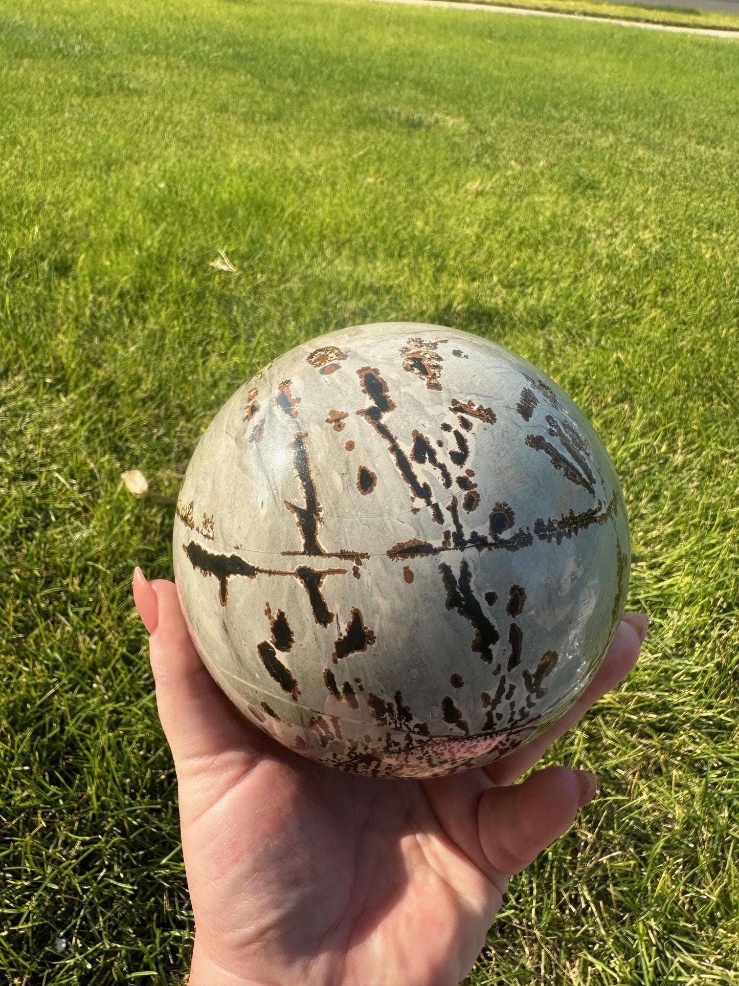 Picture Jasper Sphere – 5 lbs 14 oz – 4.3 Inches – Earthy and Grounding Crystal Sphere