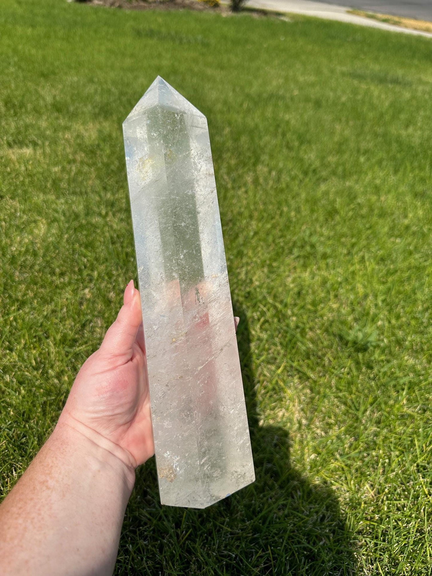 Clear Quartz Tower with Amazing Clarity – 5 lbs 13 oz – 12.5 Inches Tall – Premium Healing Crystal Point