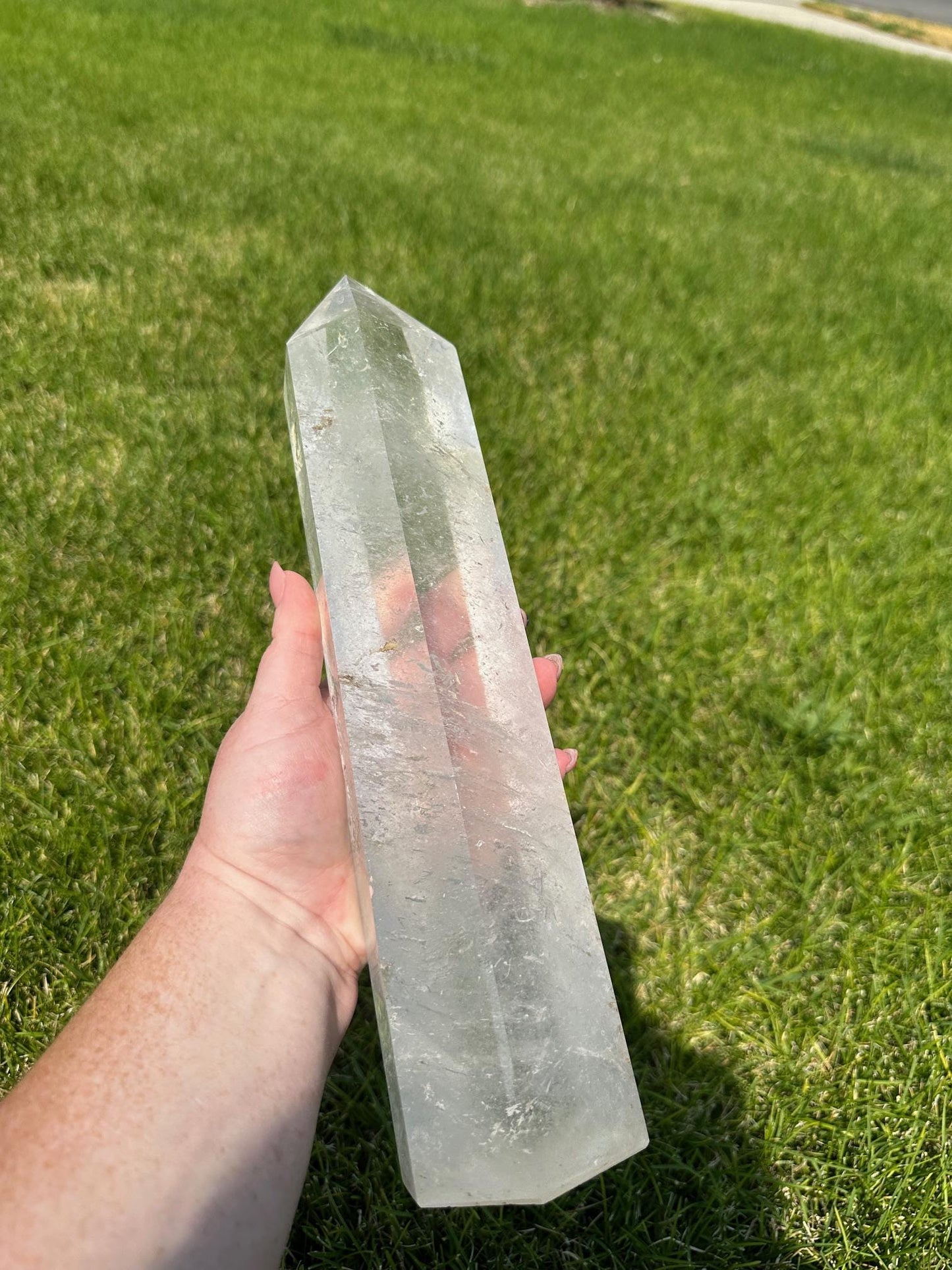 Clear Quartz Tower with Amazing Clarity – 5 lbs 13 oz – 12.5 Inches Tall – Premium Healing Crystal Point