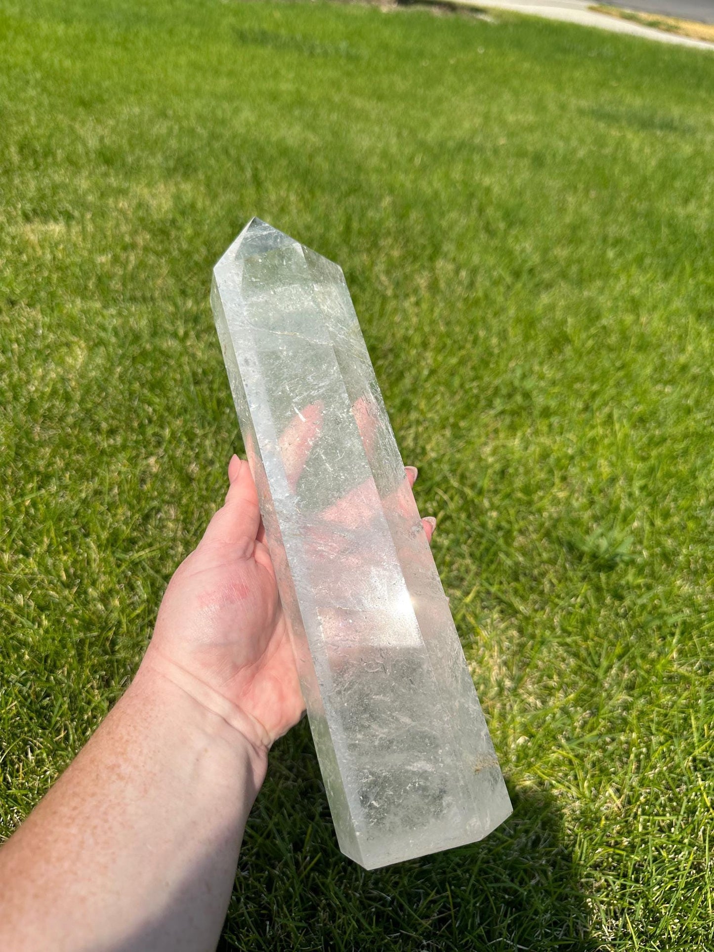 Clear Quartz Tower with Amazing Clarity – 5 lbs 13 oz – 12.5 Inches Tall – Premium Healing Crystal Point