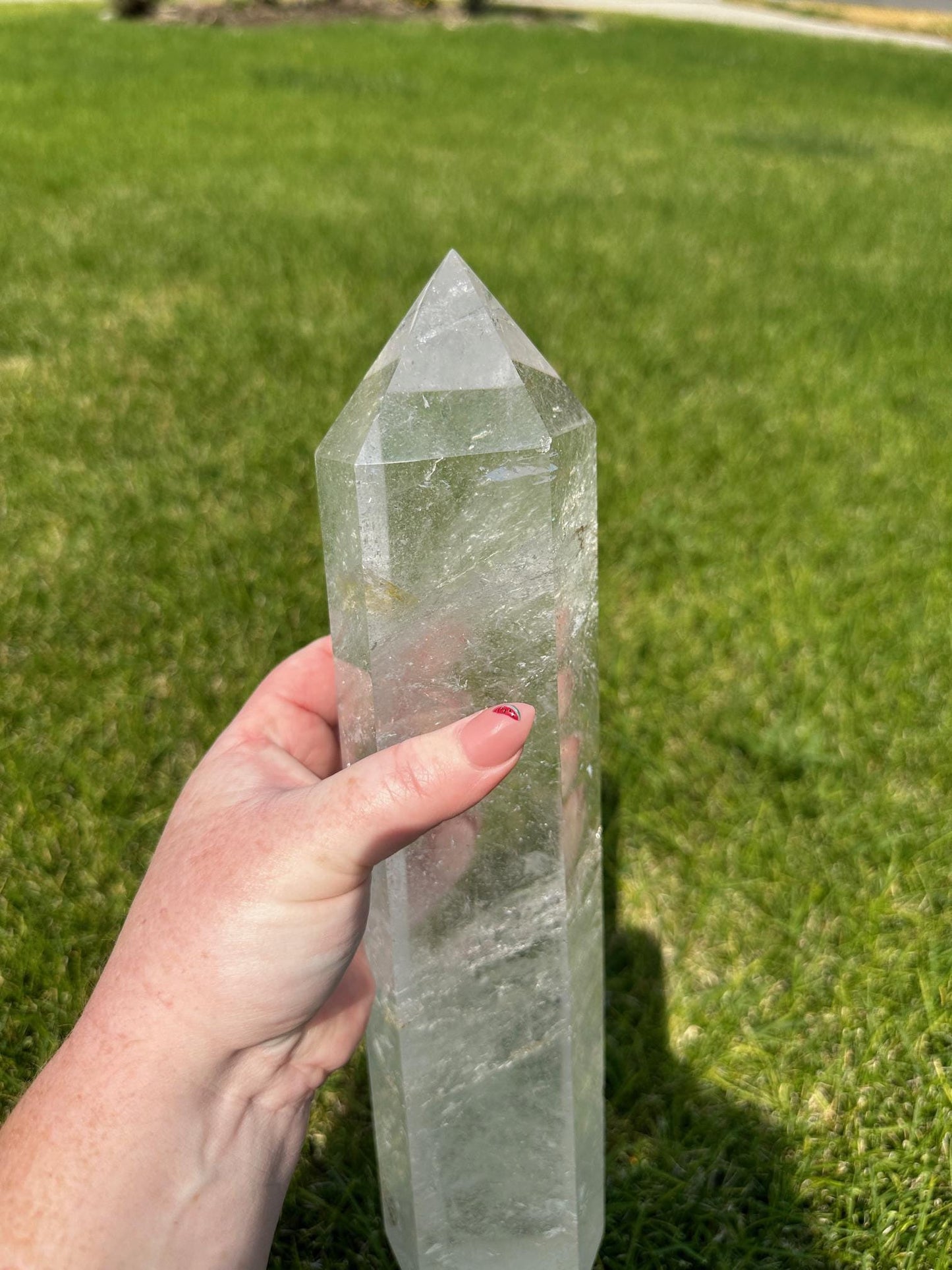 Clear Quartz Tower with Amazing Clarity – 5 lbs 13 oz – 12.5 Inches Tall – Premium Healing Crystal Point