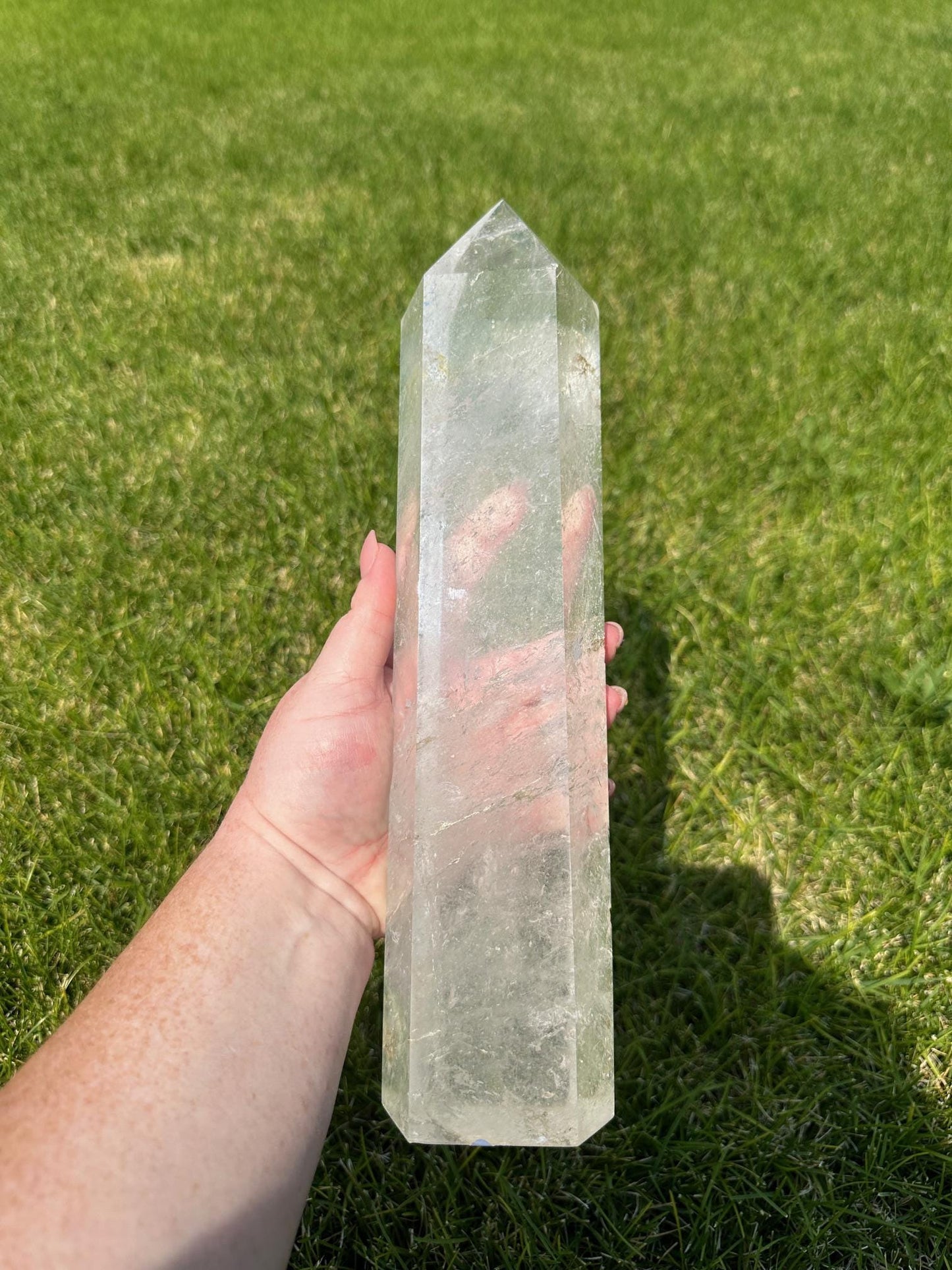 Clear Quartz Tower with Amazing Clarity – 5 lbs 13 oz – 12.5 Inches Tall – Premium Healing Crystal Point