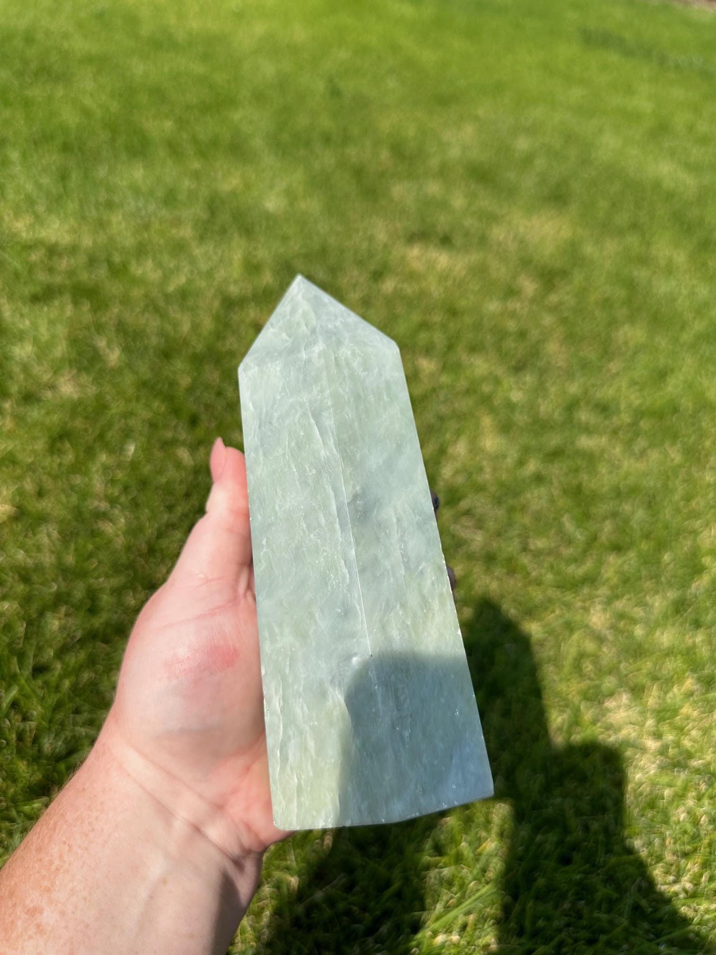 Jade Crystal Tower – 2 lbs 13 oz – 7 Inches Tall – Premium Healing Stone