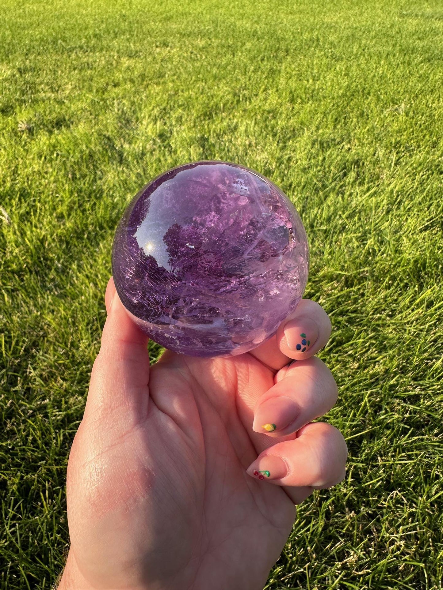 High-Quality Amethyst Sphere - 2.6 Inches in Diameter, 1lb 6oz