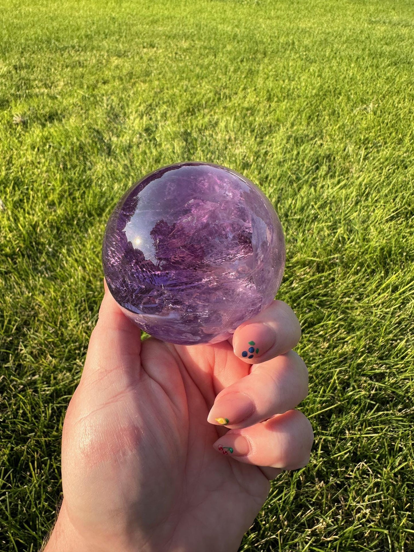 High-Quality Amethyst Sphere - 2.6 Inches in Diameter, 1lb 6oz